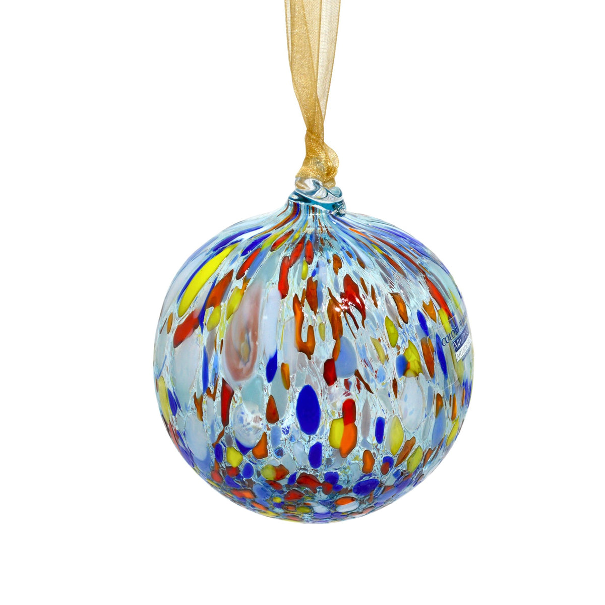 Italian Glass Millefiori Hanging Ball Ornament, Set of 6