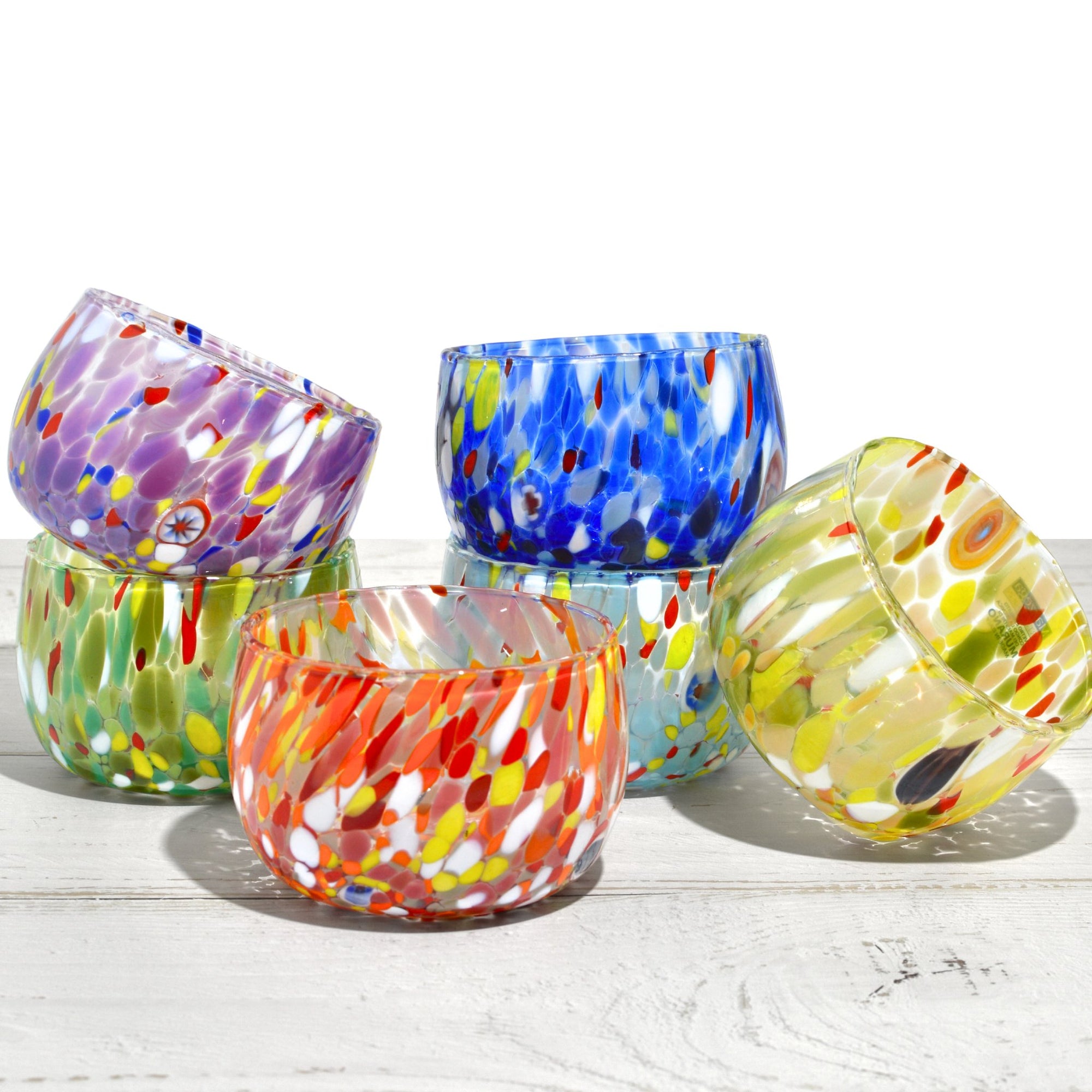 Italian Glass Millefiori Bowls, Set of 6