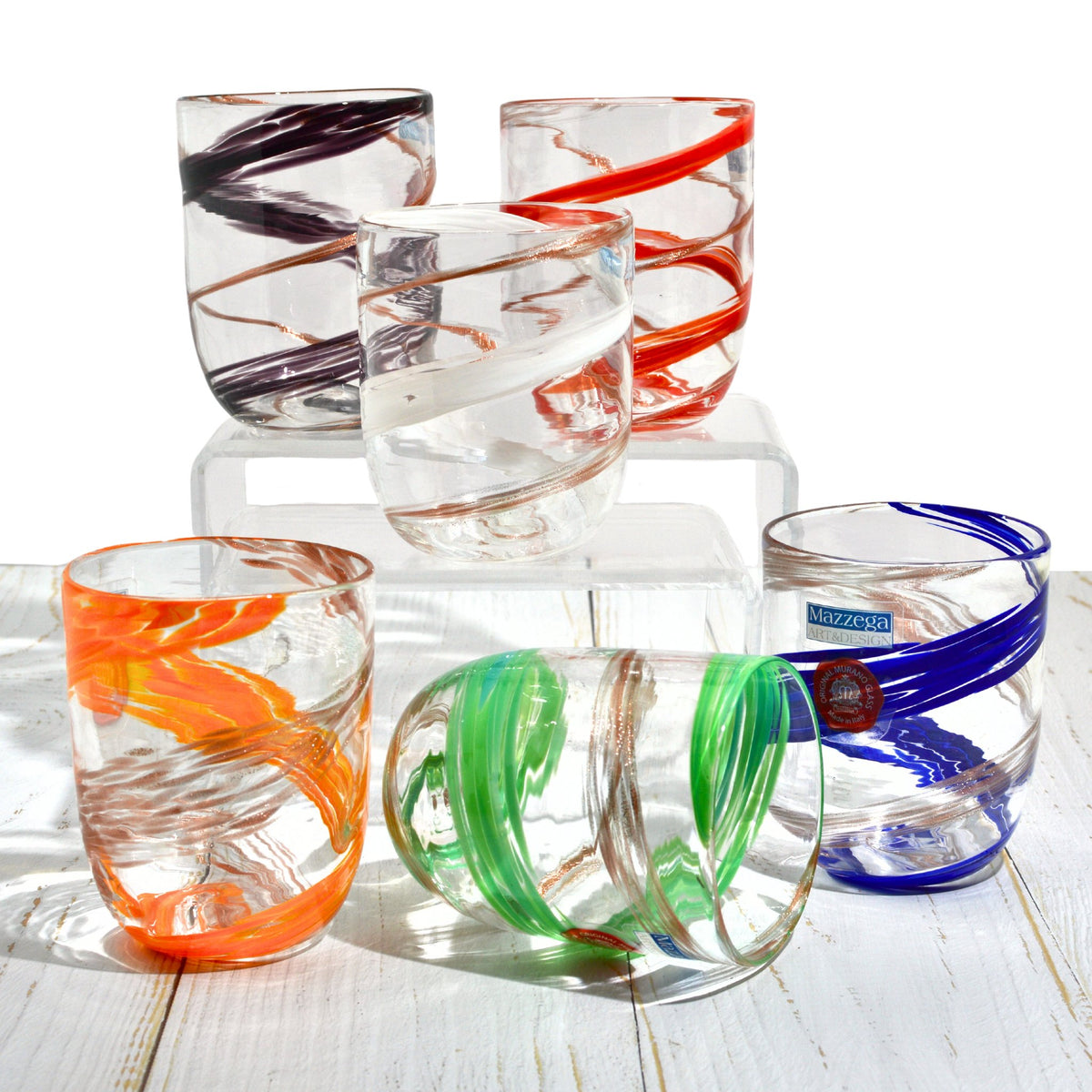 Giorgio Murano Glass Drink Glasses, Set of 6