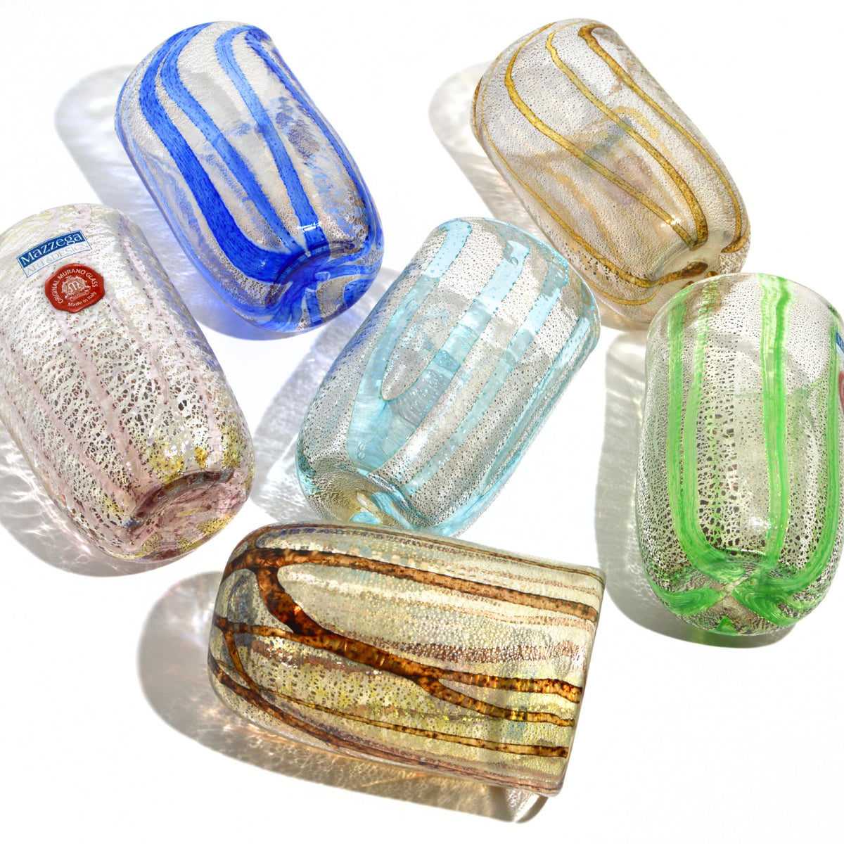 Emilio Murano Glass Drink Glasses, Set of 6