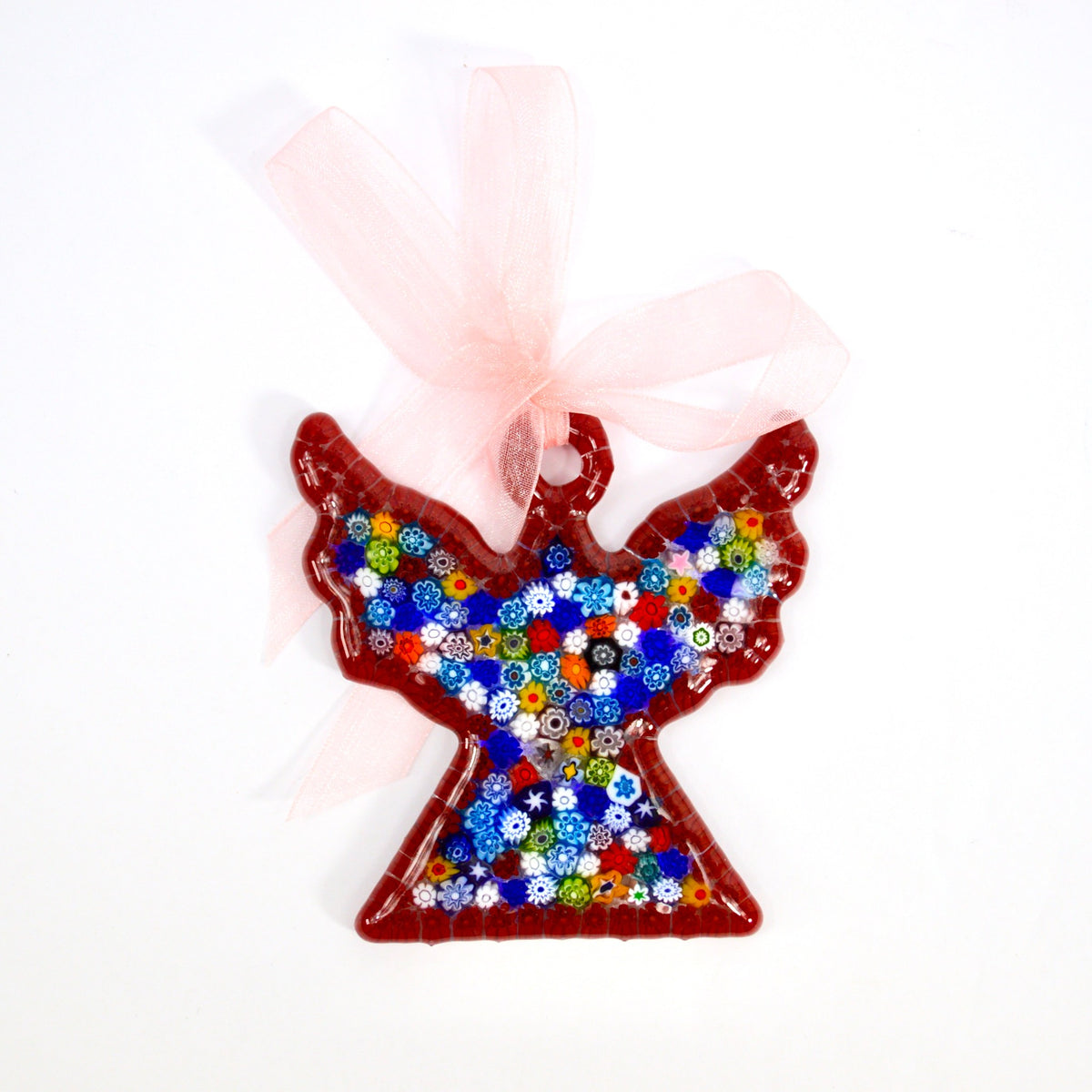 Millefiori Glass Christmas Angel Ornament, Made in Italy - My Italian Decor