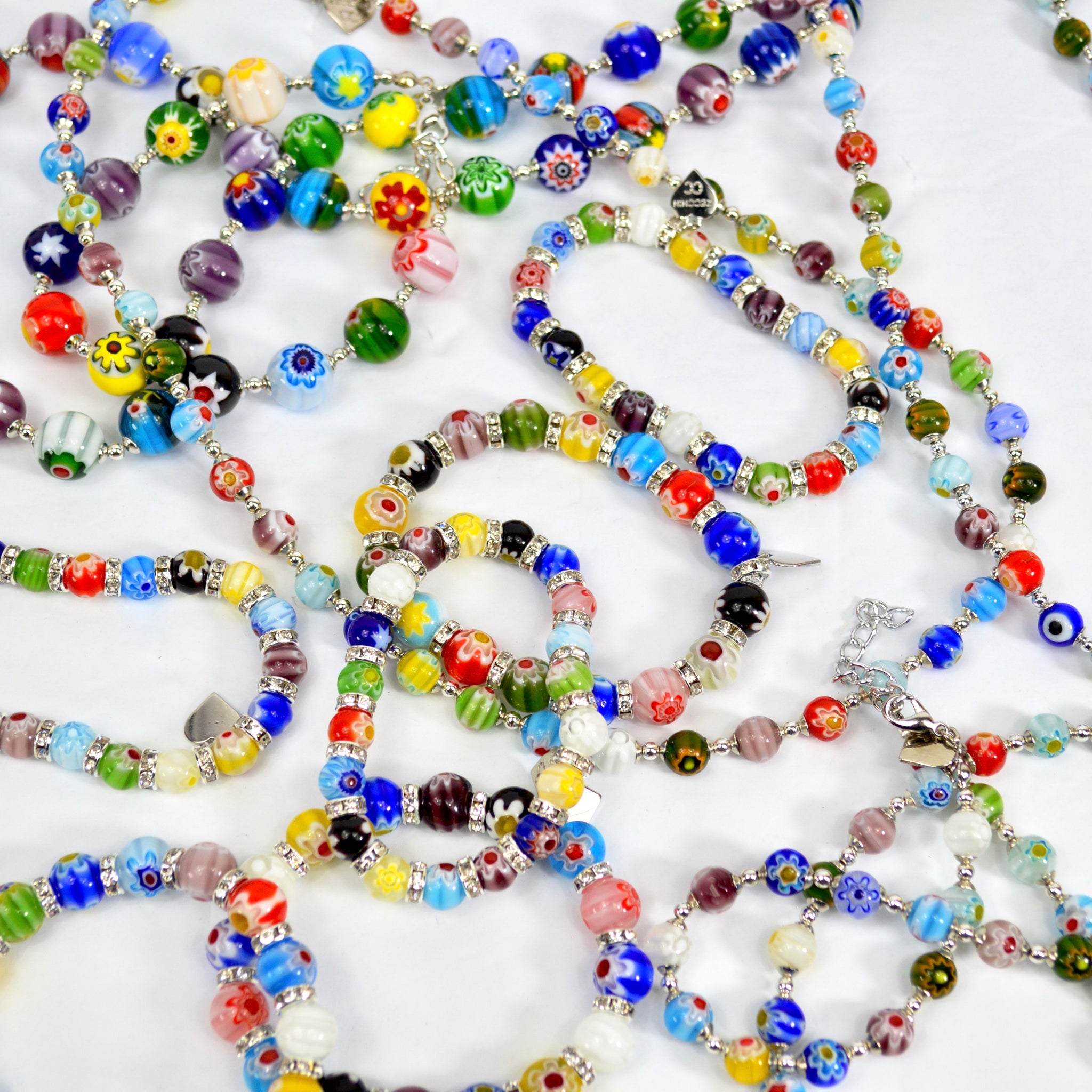 Vintage Murano CLASSIC MILLEFIORI Glass Beads NECKLACE