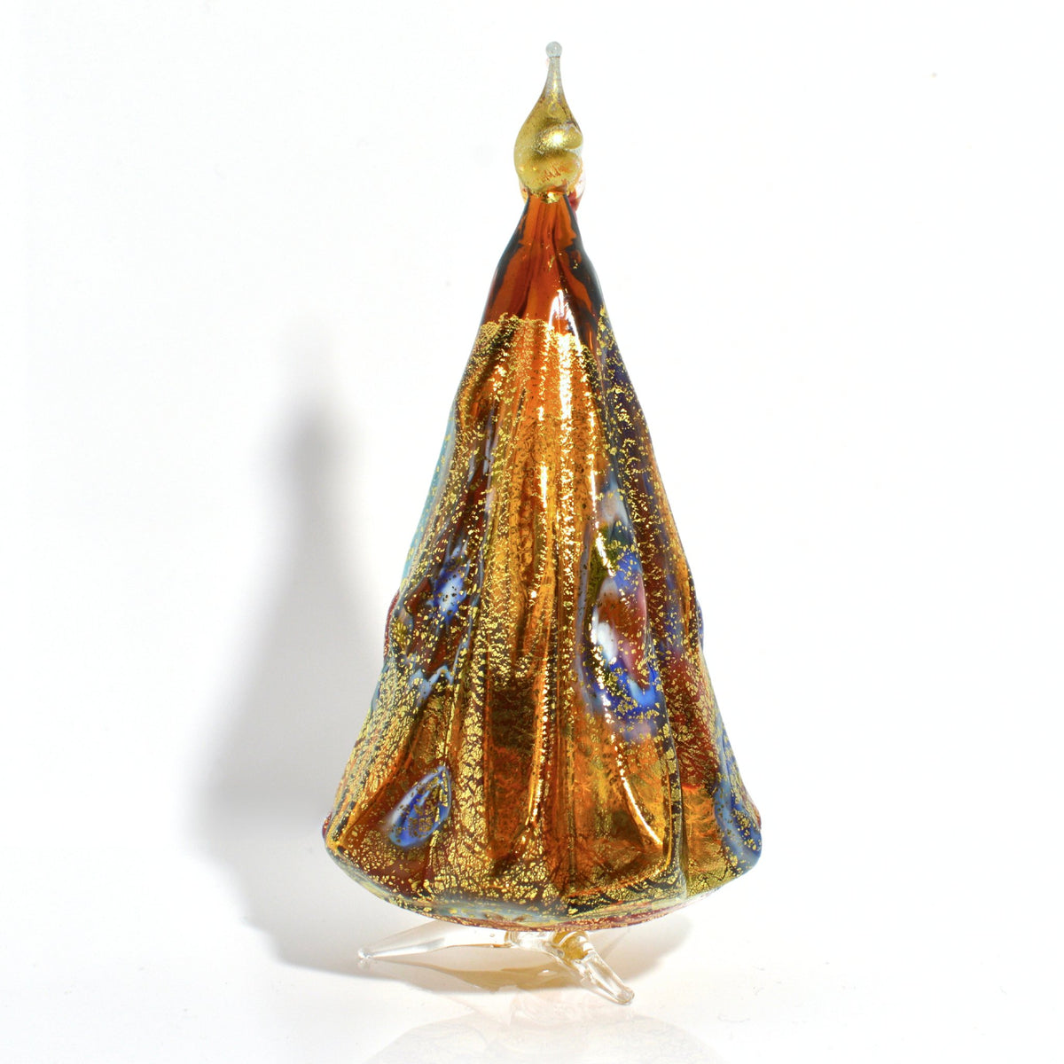 Murano Blown Glass Millefiori Christmas Tree, Handmade, 24k Gold