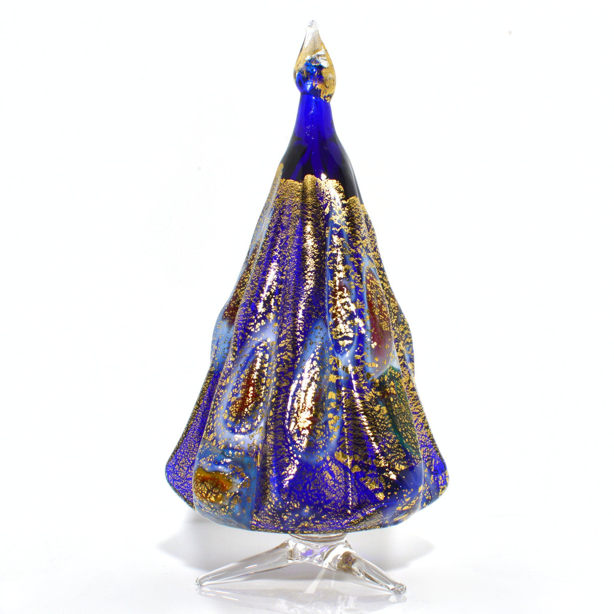 Murano Blown Glass Millefiori Christmas Tree, Handmade, 24k Gold