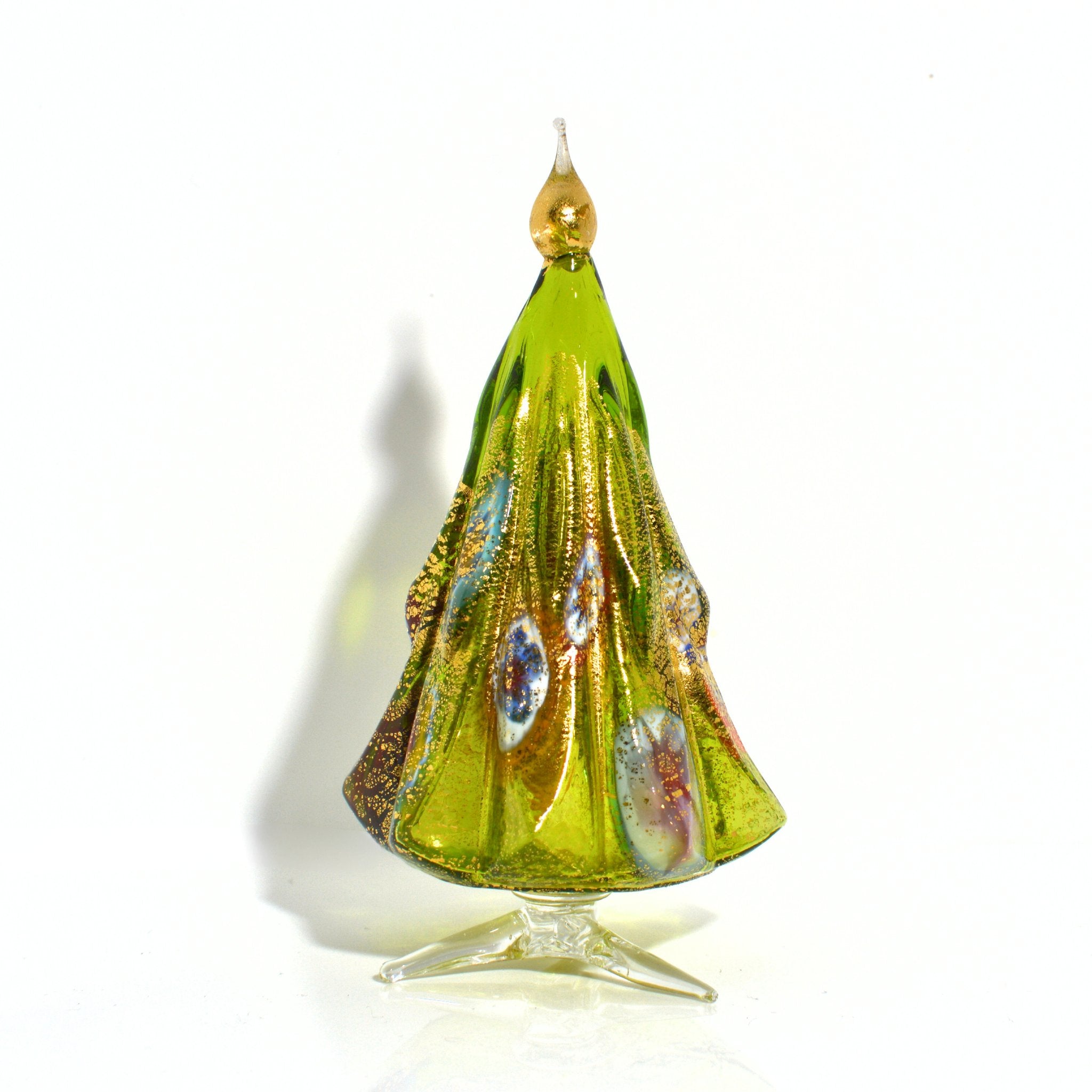 Murano Blown Glass Millefiori Christmas Tree, Handmade, 24k Gold - My Italian Decor