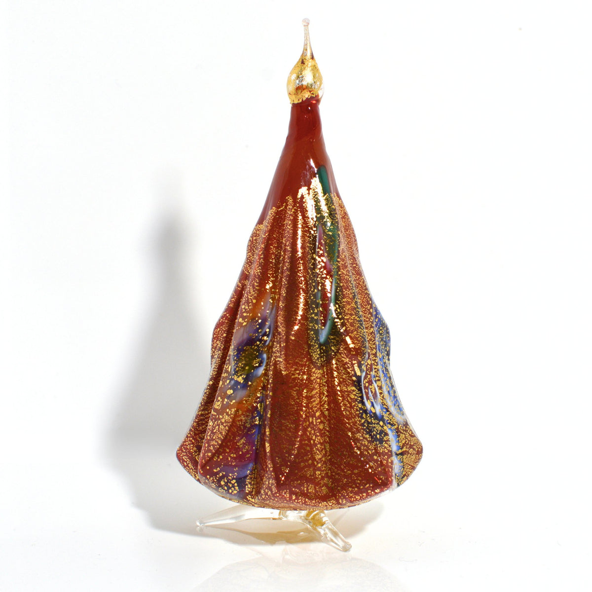 Murano Blown Glass Millefiori Christmas Tree, Handmade, 24k Gold