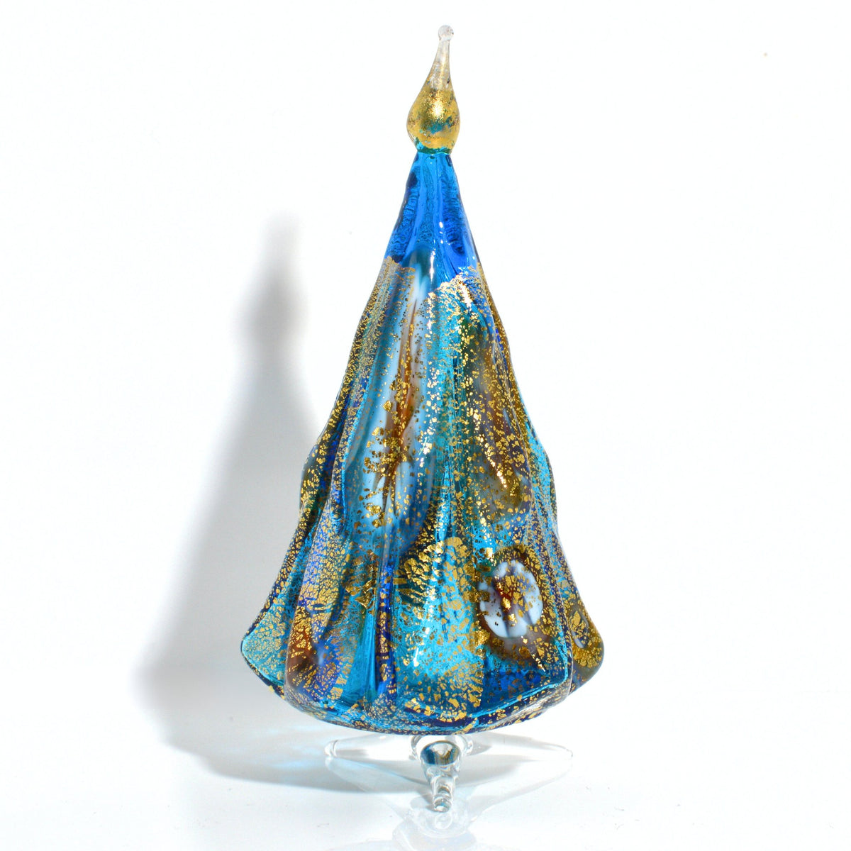 Murano Blown Glass Millefiori Christmas Tree, Handmade, 24k Gold