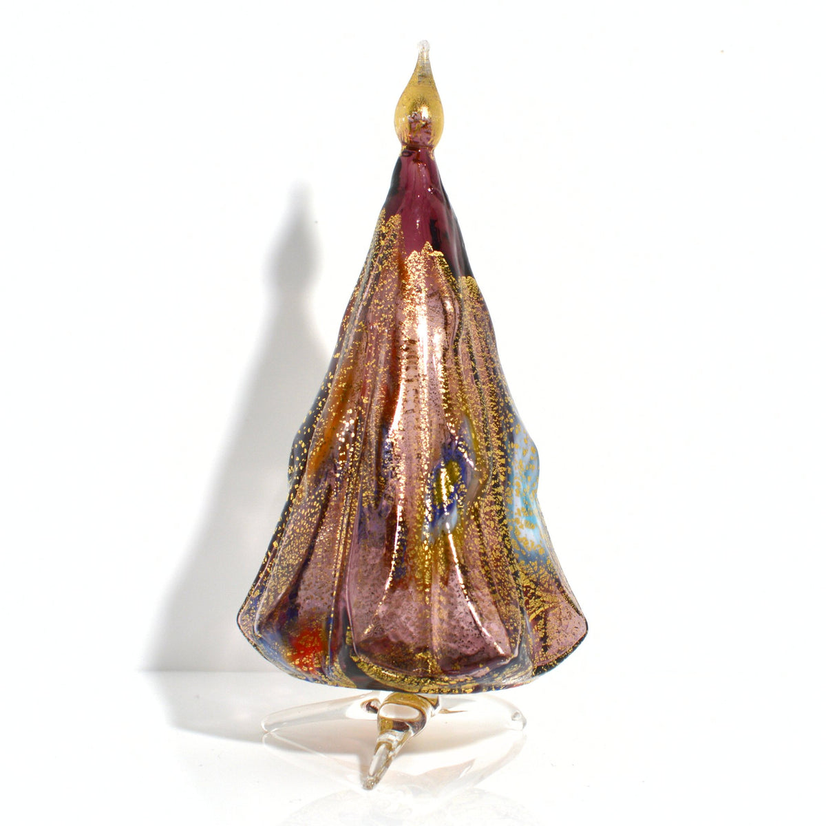 Murano Blown Glass Millefiori Christmas Tree, Handmade, 24k Gold