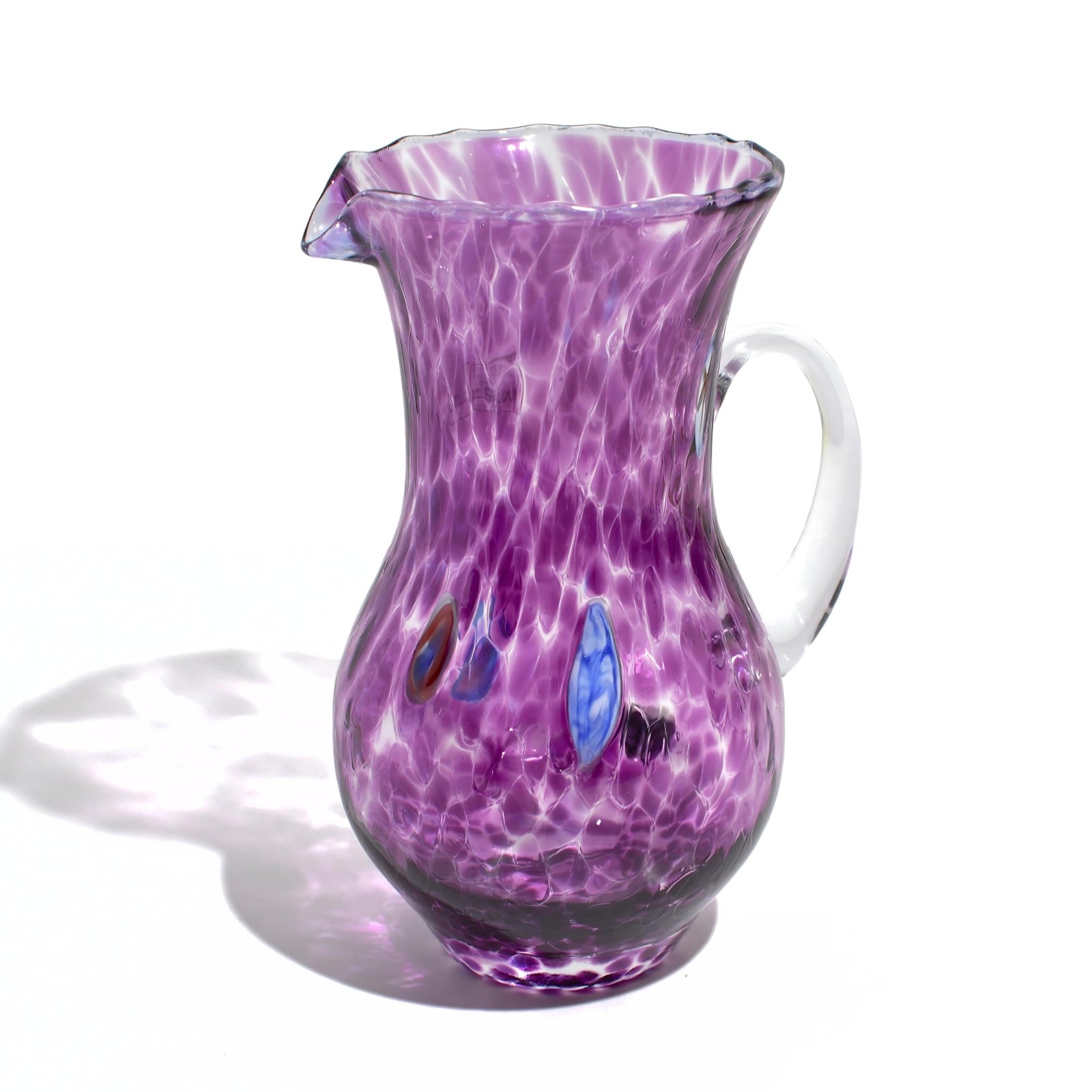 Murano Glass Small Drink Pitcher, Millefiori - My Italian Decor