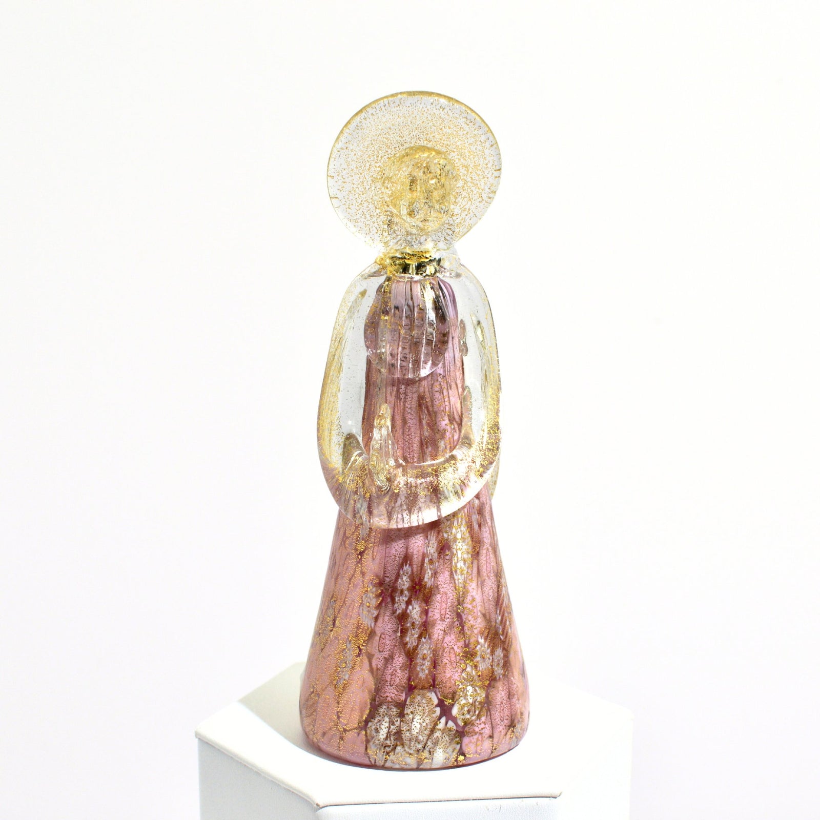 Murano glass Millefiori angel figurine with 24-karat gold foil, handcrafted Italian decorative sculpture from MyItalianDecor.