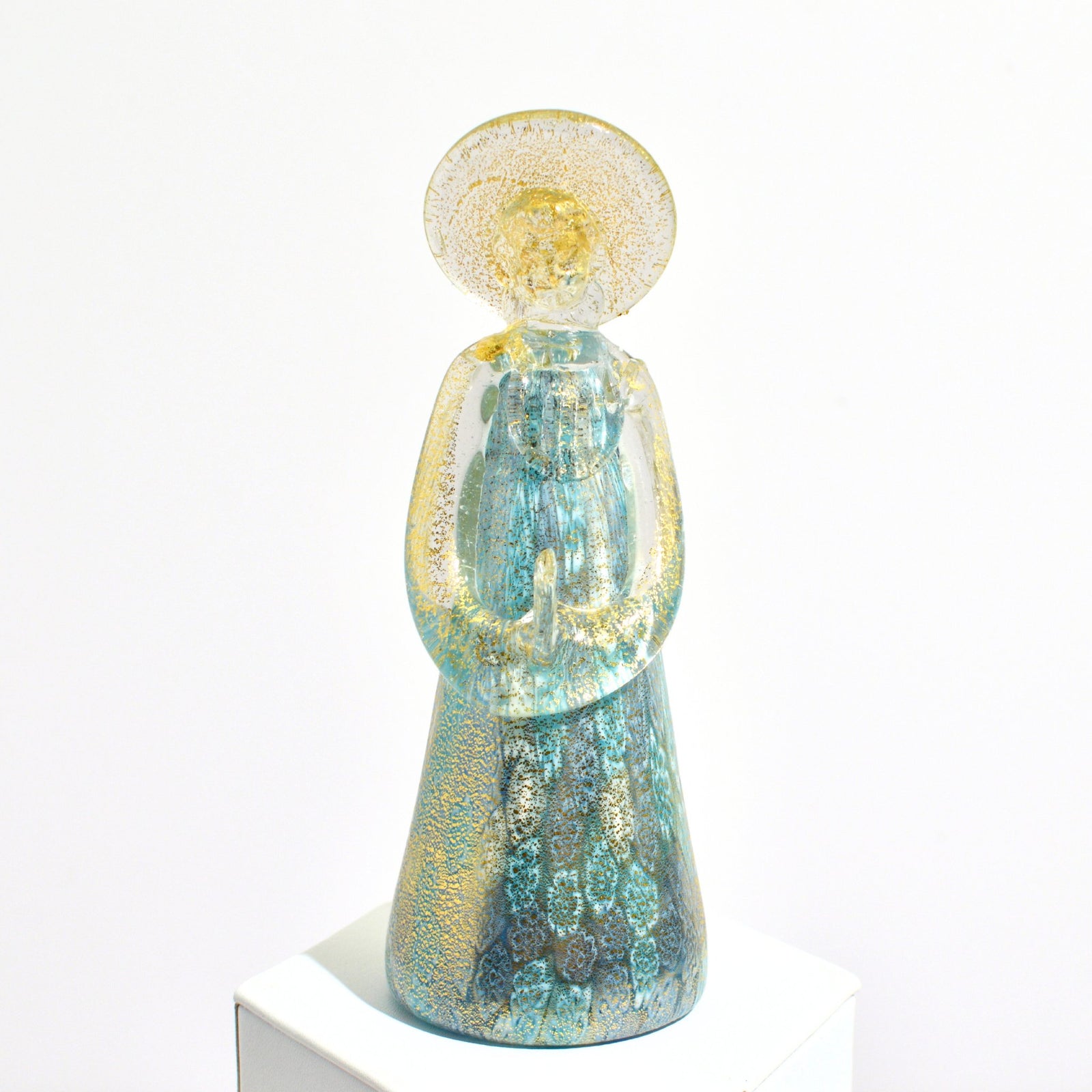 Murano glass Millefiori angel figurine with 24-karat gold foil, handcrafted Italian decorative sculpture from MyItalianDecor.