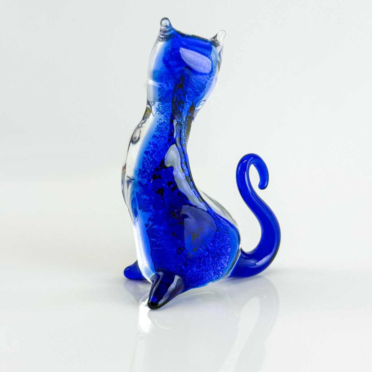 Murano Glass Cat Figurine, Millefiori, Made in Italy