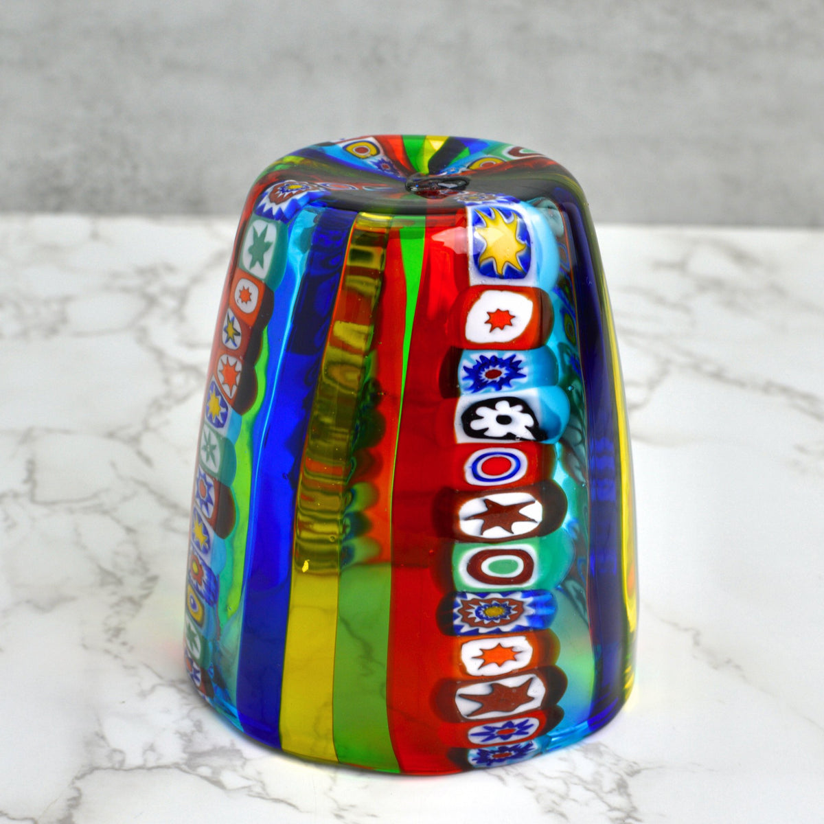 Millefiori Murano Glass Drinking Glass Tumbler, Made in Italy