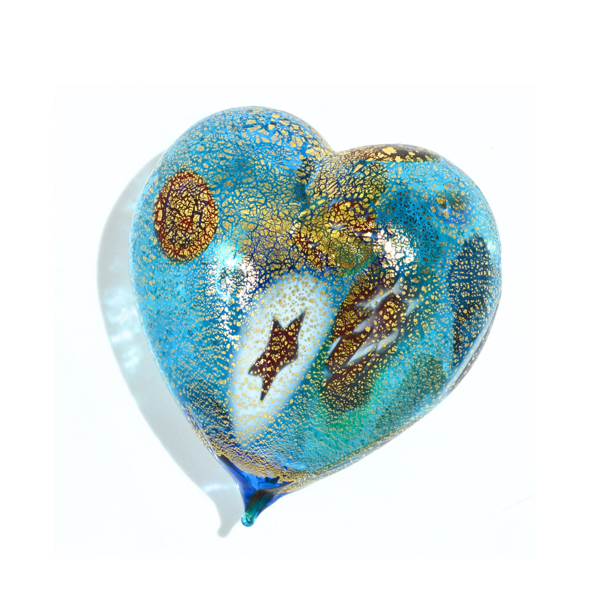 Murano Glass Blown Heart with Millefiori, multiple colors