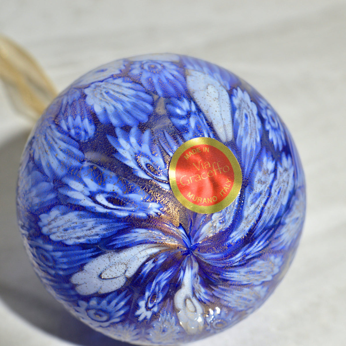 Murano Blown Glass Millefiori Mosaic Holiday Ornament; Multiple colors