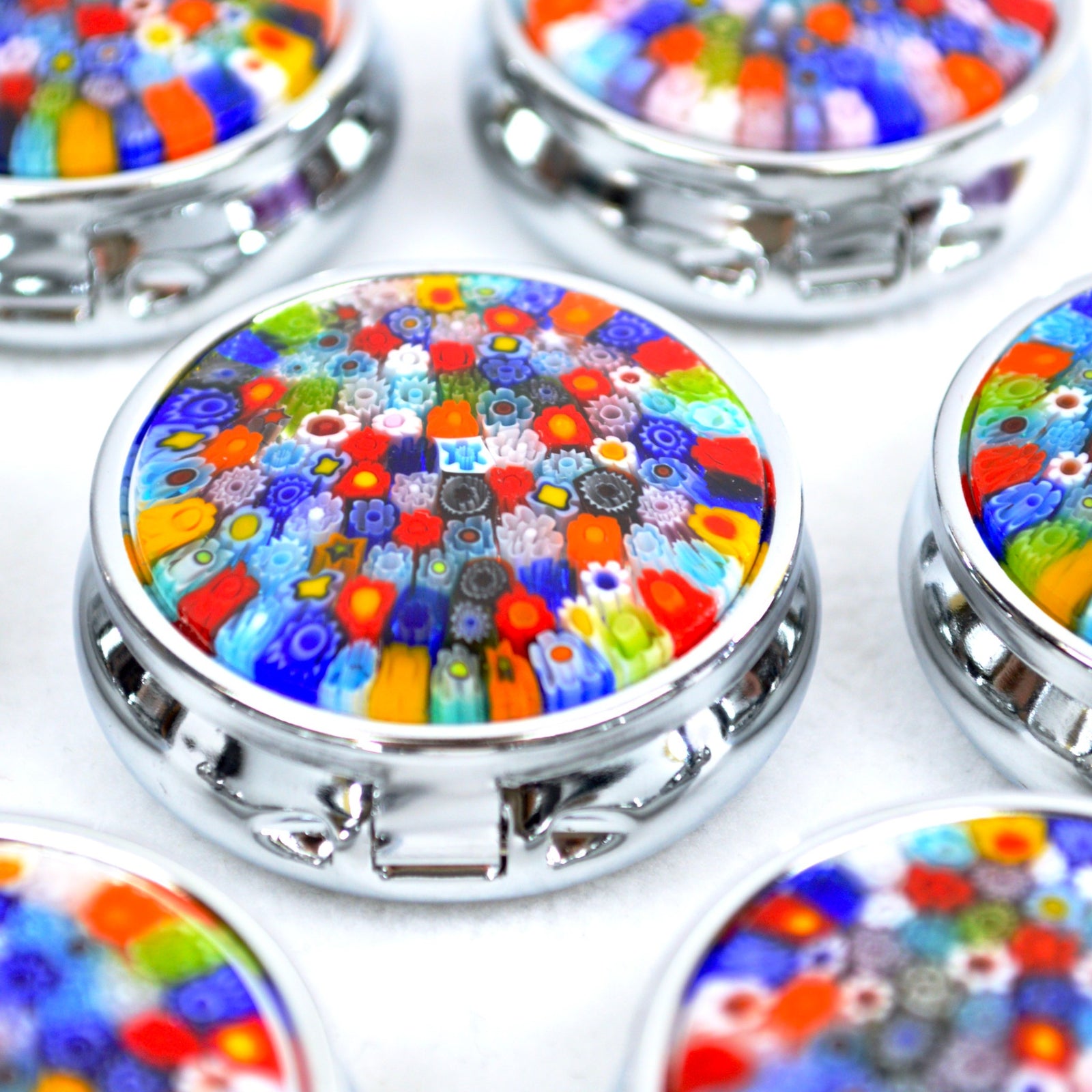 Millefiori Pill Boxes, Various Colors, Handmade In Italy - My Italian Decor