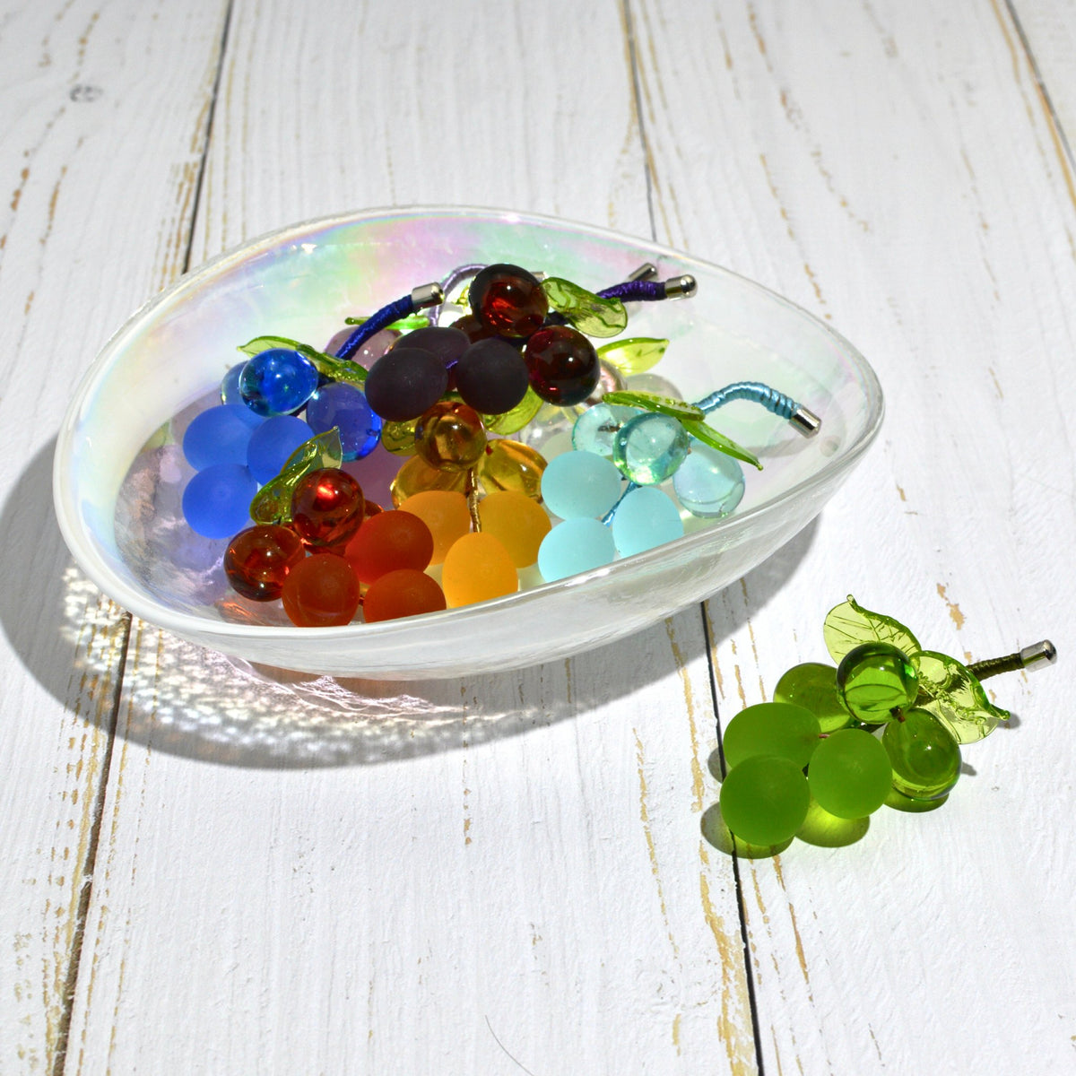 Murano Glass Solid Grape Cluster, Mini, Multiple Colors, Made in Italy