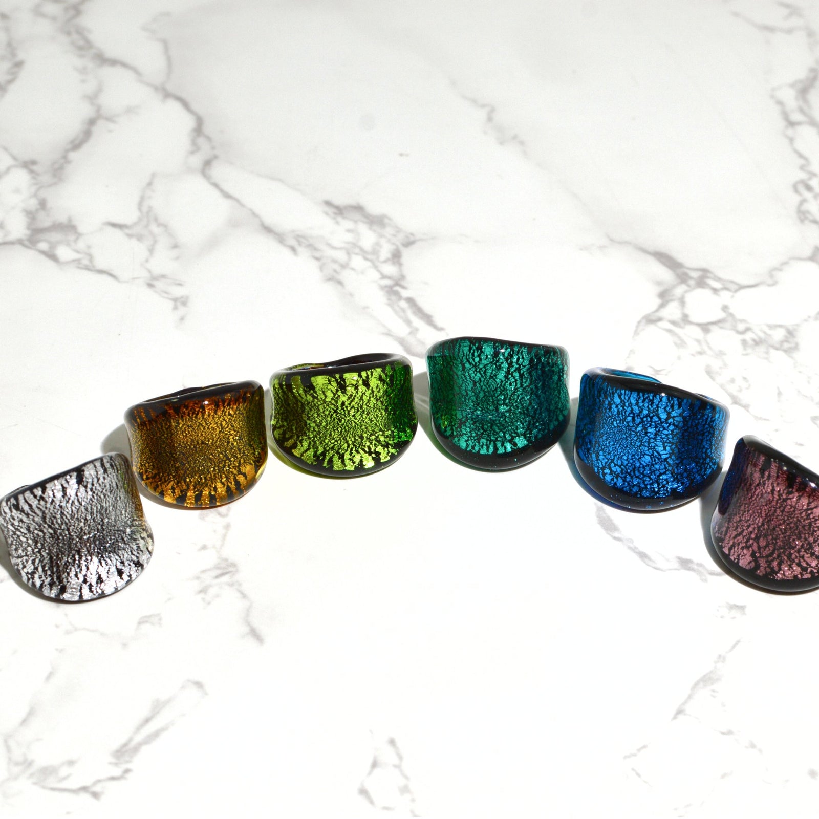 Murano Glass Mistero Statement Rings, Made in Italy - My Italian Decor