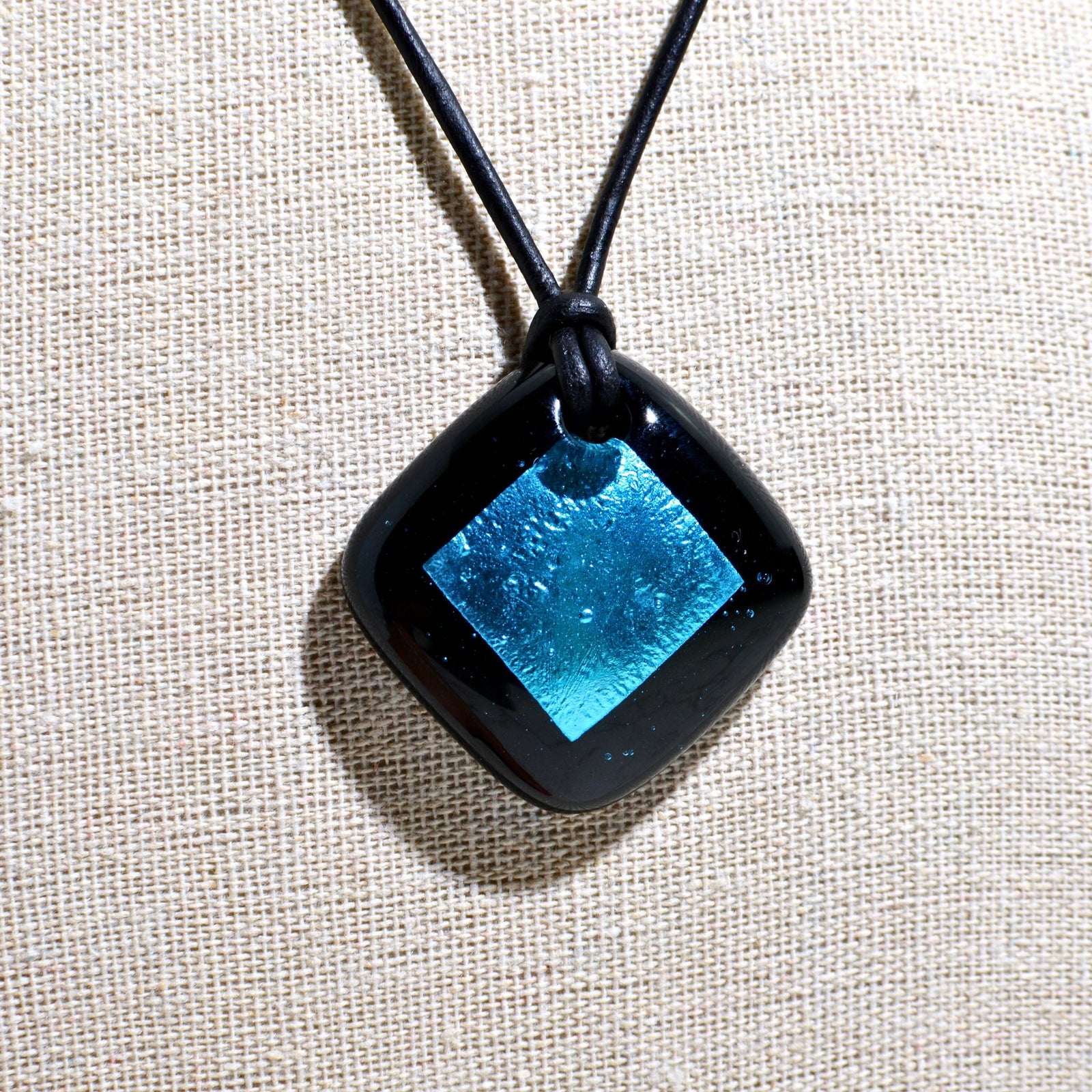 Modena Murano Glass Rhombus Pendant Necklace and Earrings - My Italian Decor