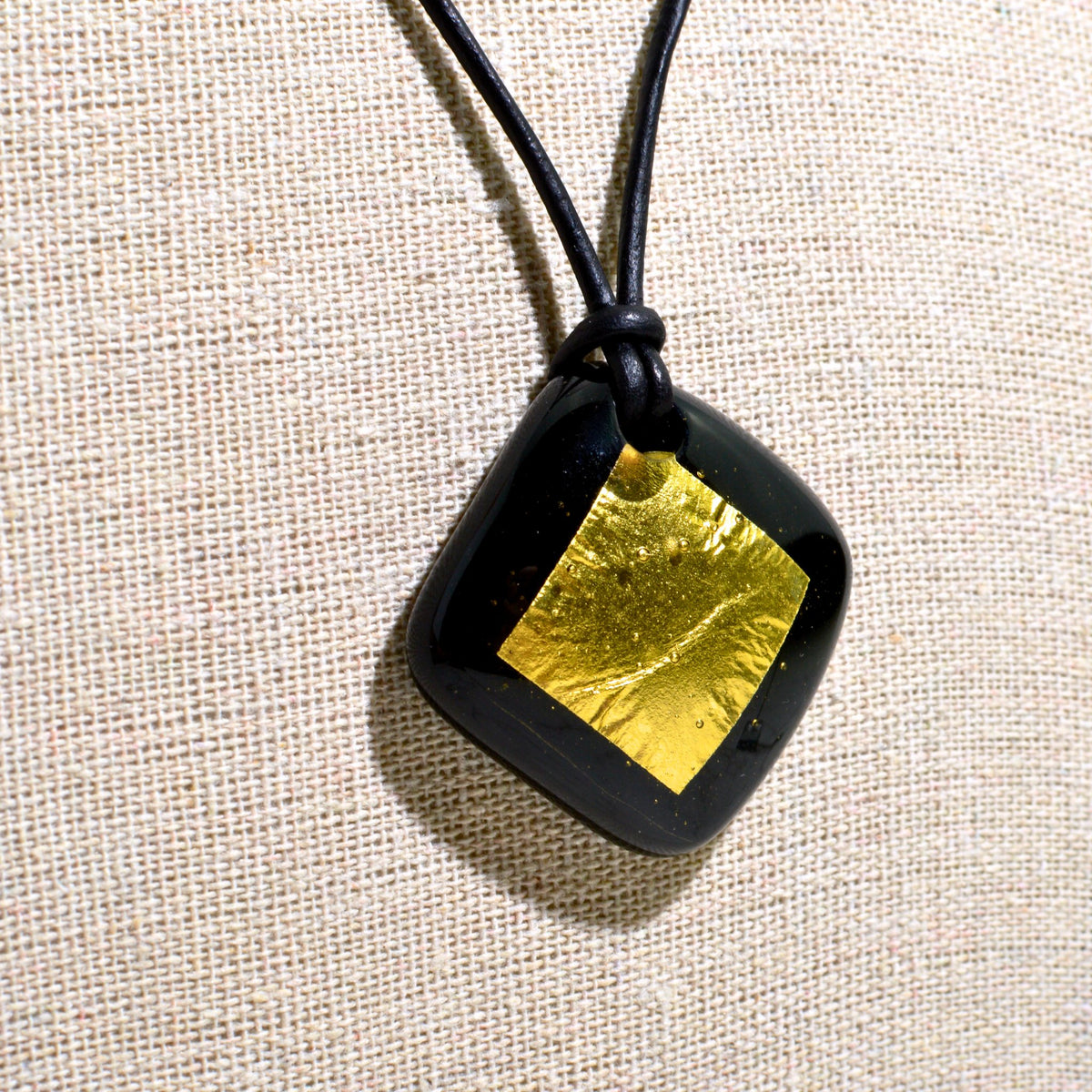 Modena Murano Glass Rhombus Pendant Necklace and Earrings