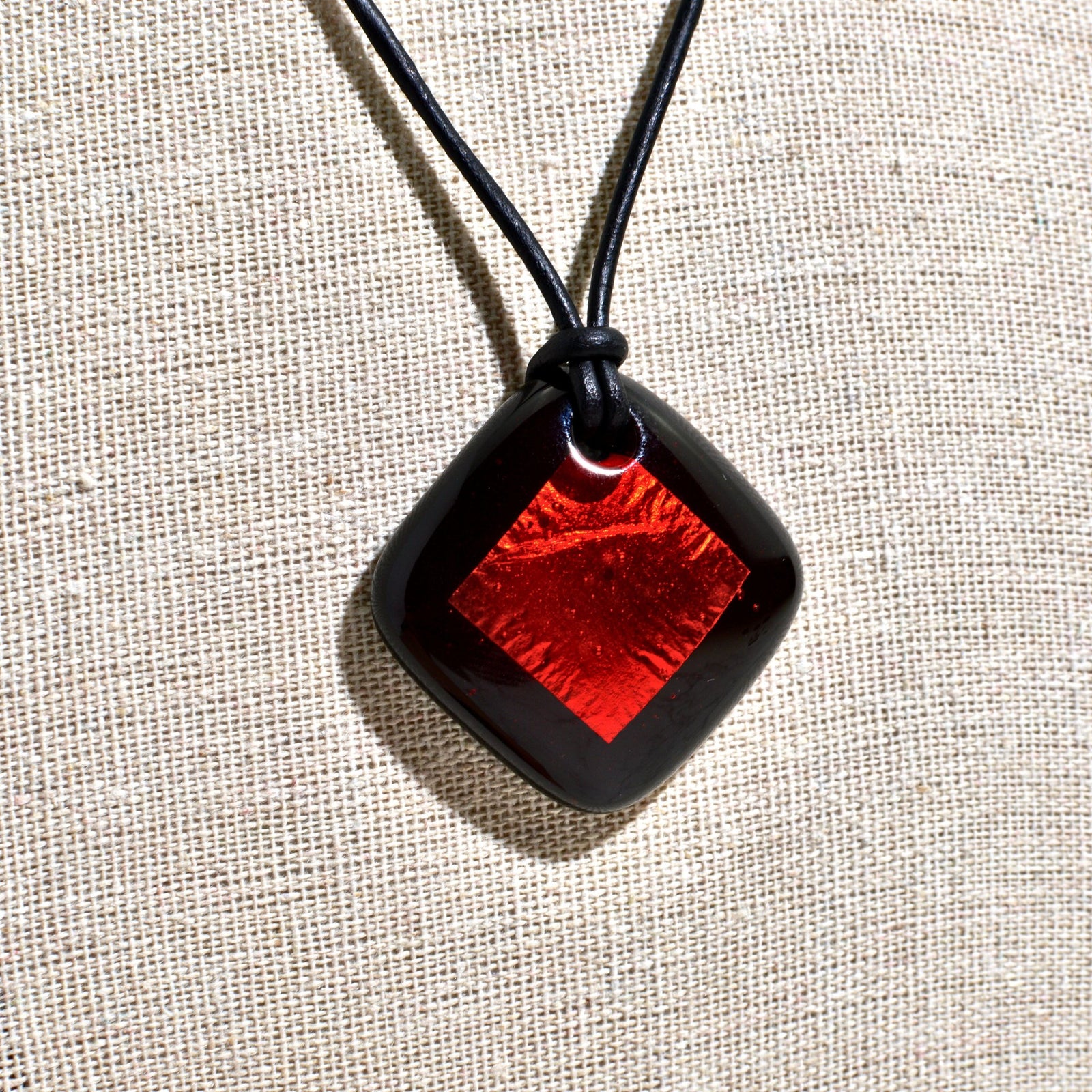 Modena Murano Glass Rhombus Pendant Necklace and Earrings - My Italian Decor