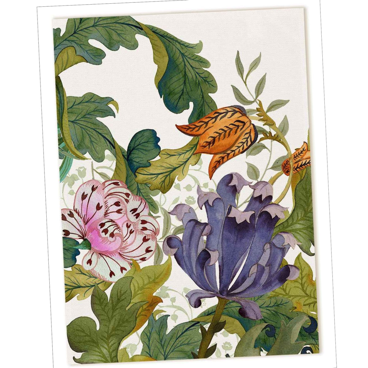 Floral Kitchen Towel, 100% Linen, Made in Italy