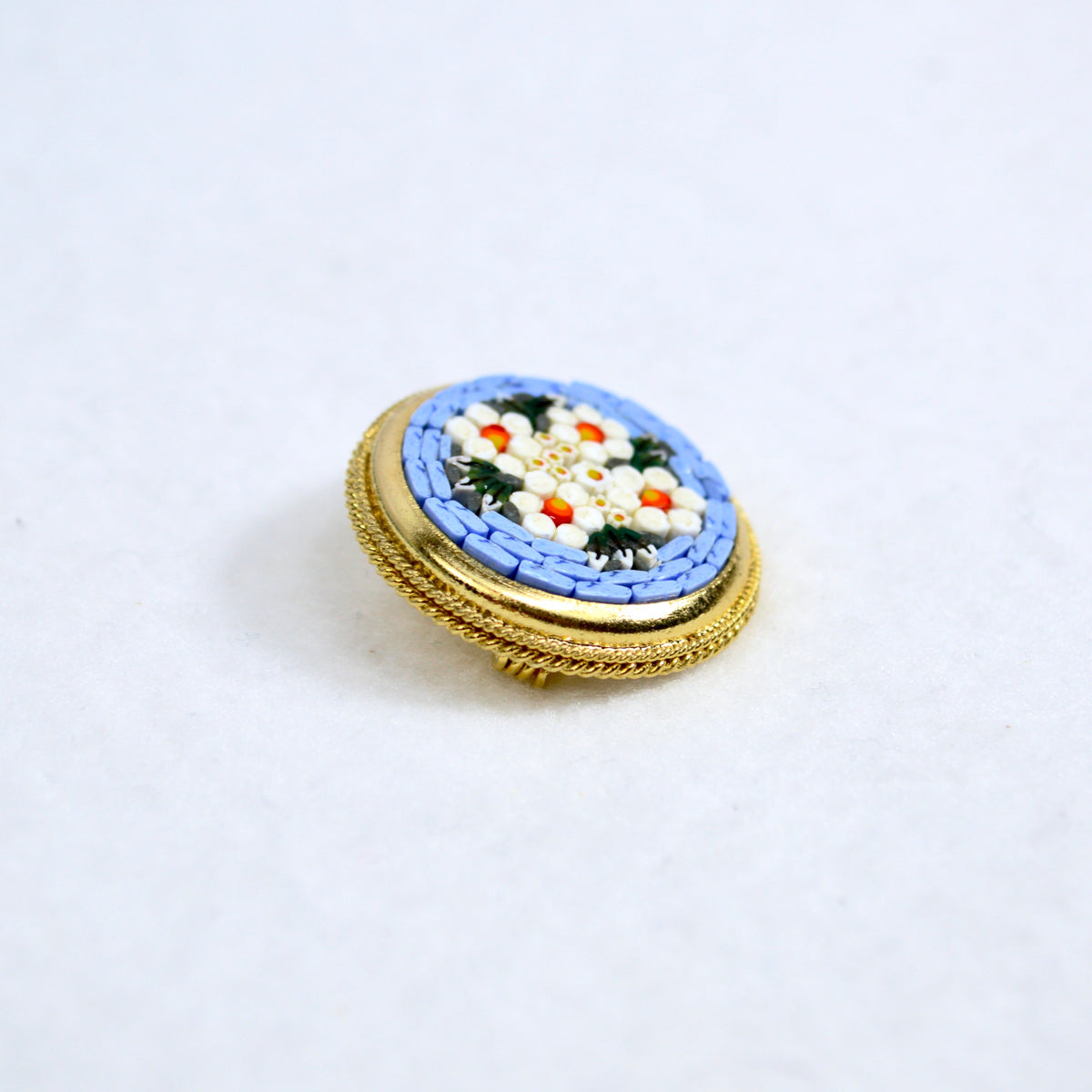 Florentine Mosaic Round Brooch, Lapel Pin, Made in Italy - My Italian Decor