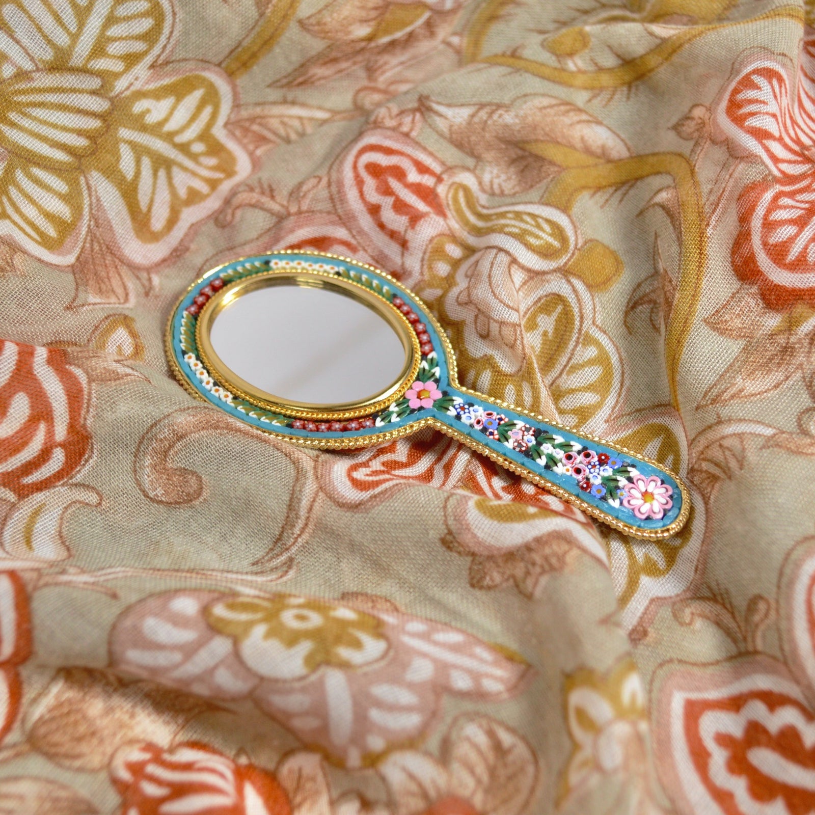 Florentine Mosaic Hand Mirror, Made in Italy - My Italian Decor