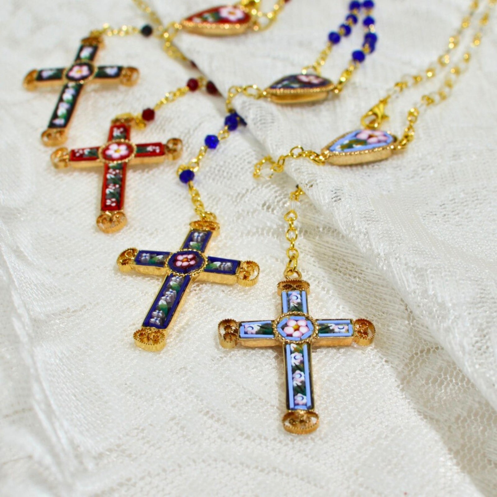 Florentine Mosaic Rosary, Handcrafted In Italy - My Italian Decor