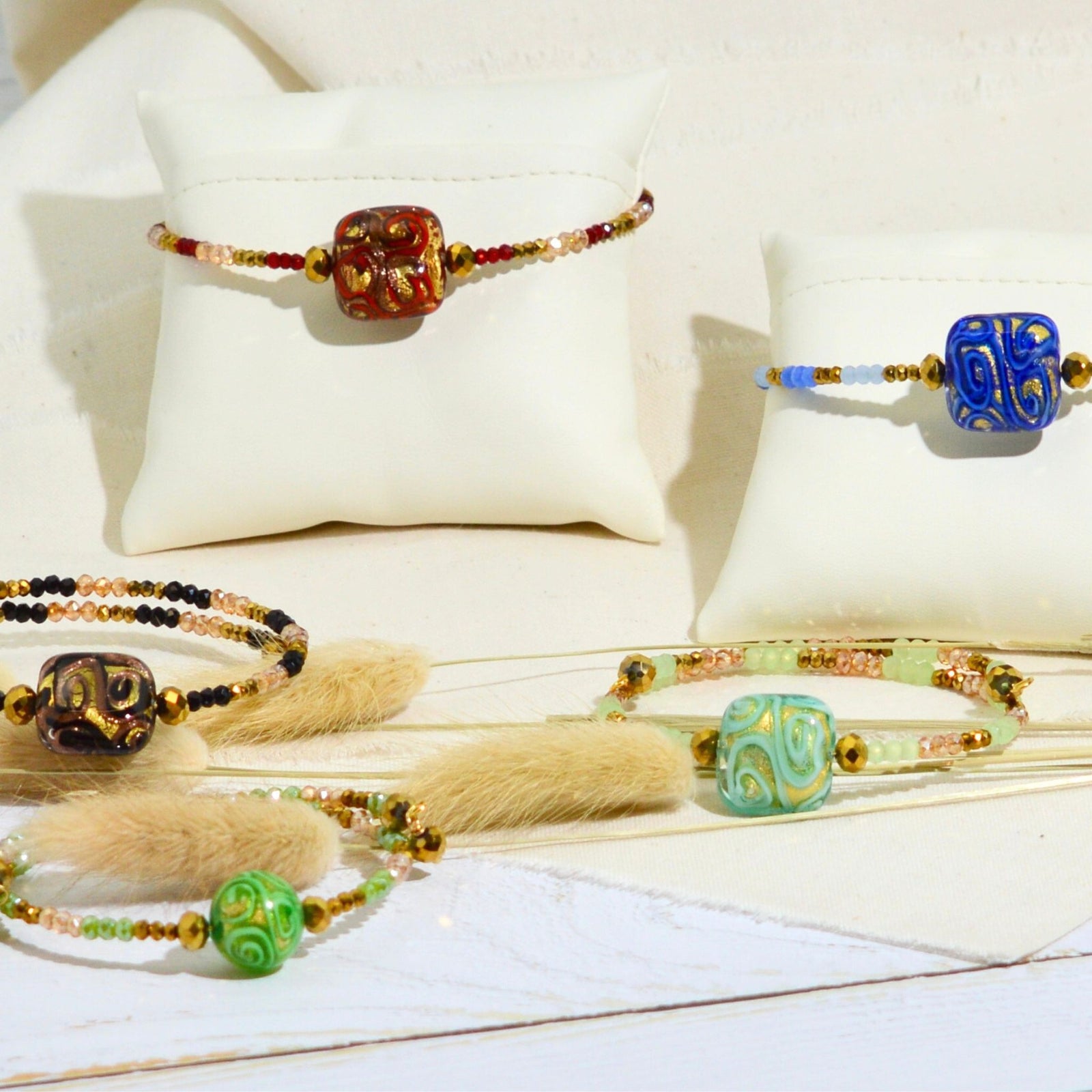 Murano Glass Medusa Beaded Bracelet, Made In Italy - My Italian Decor