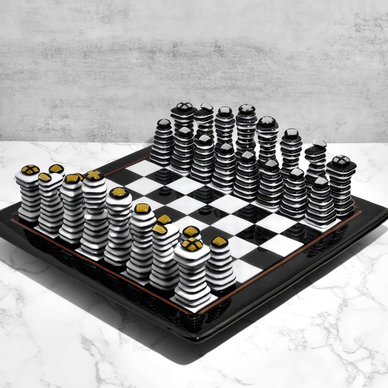 Murano Glass Chess Set, One-of-a-kind Glass Art - My Italian Decor