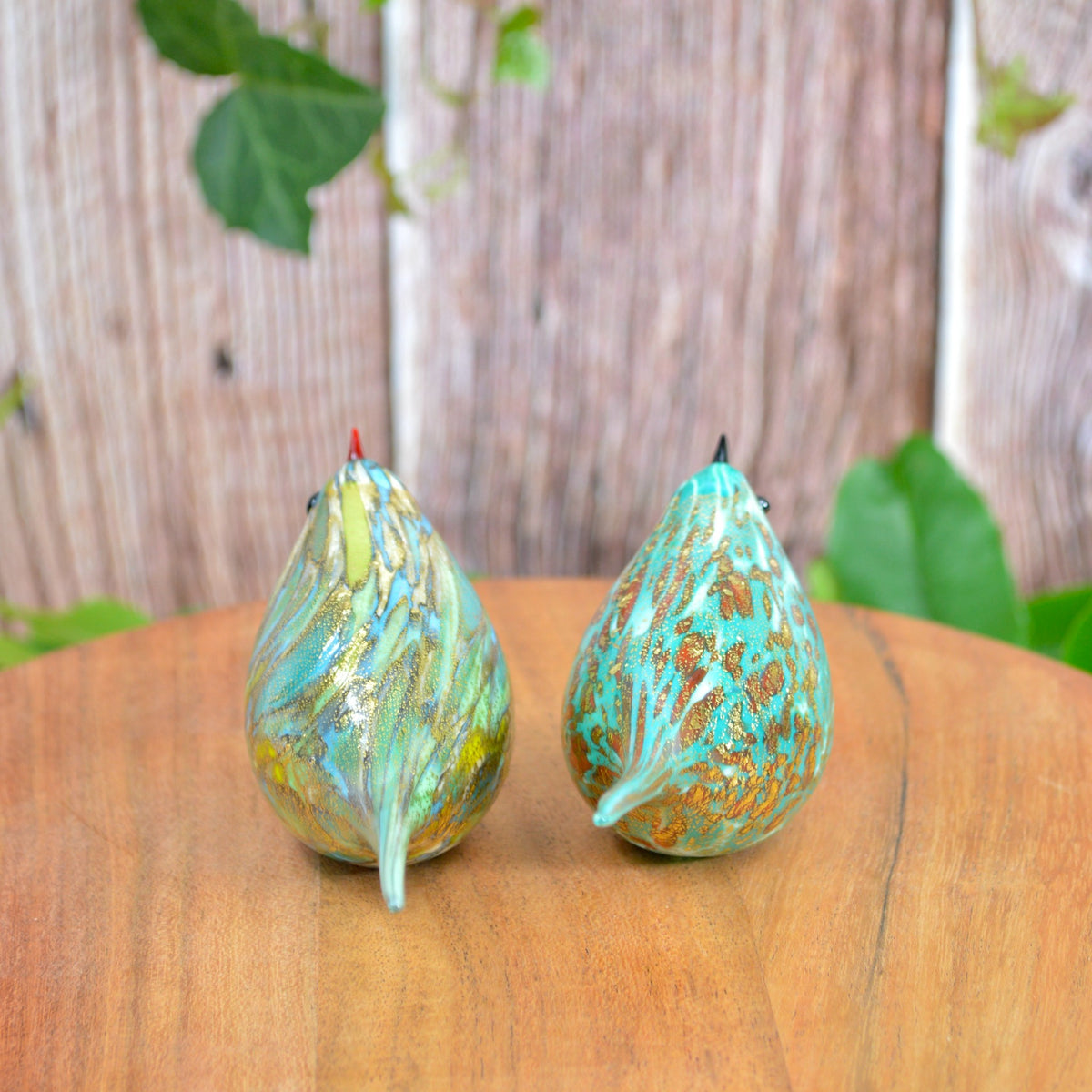 Murano Glass Catarina Chirpie Bird, Handblown Glass, Teal, Made in Italy