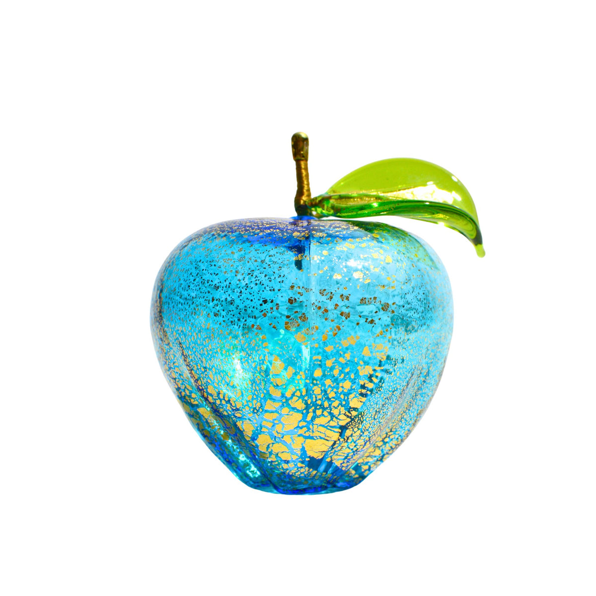 Murano Blown Glass Apple, 24k Gold Foil, Hand Blown in Italy - My Italian Decor