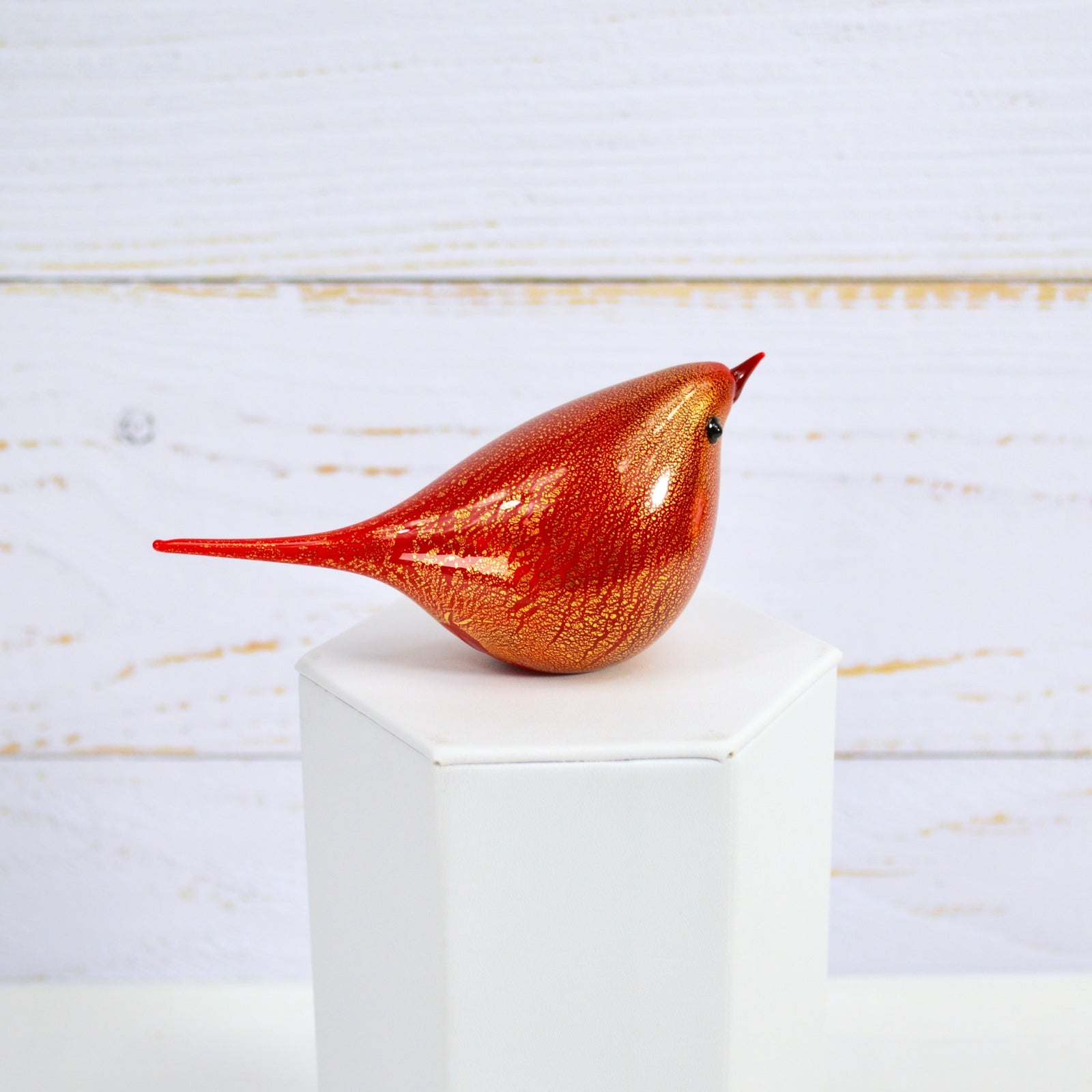 Murano Glass Luigiana Chirpie Bird, Handblown Glass, Red, Made in Italy - My Italian Decor
