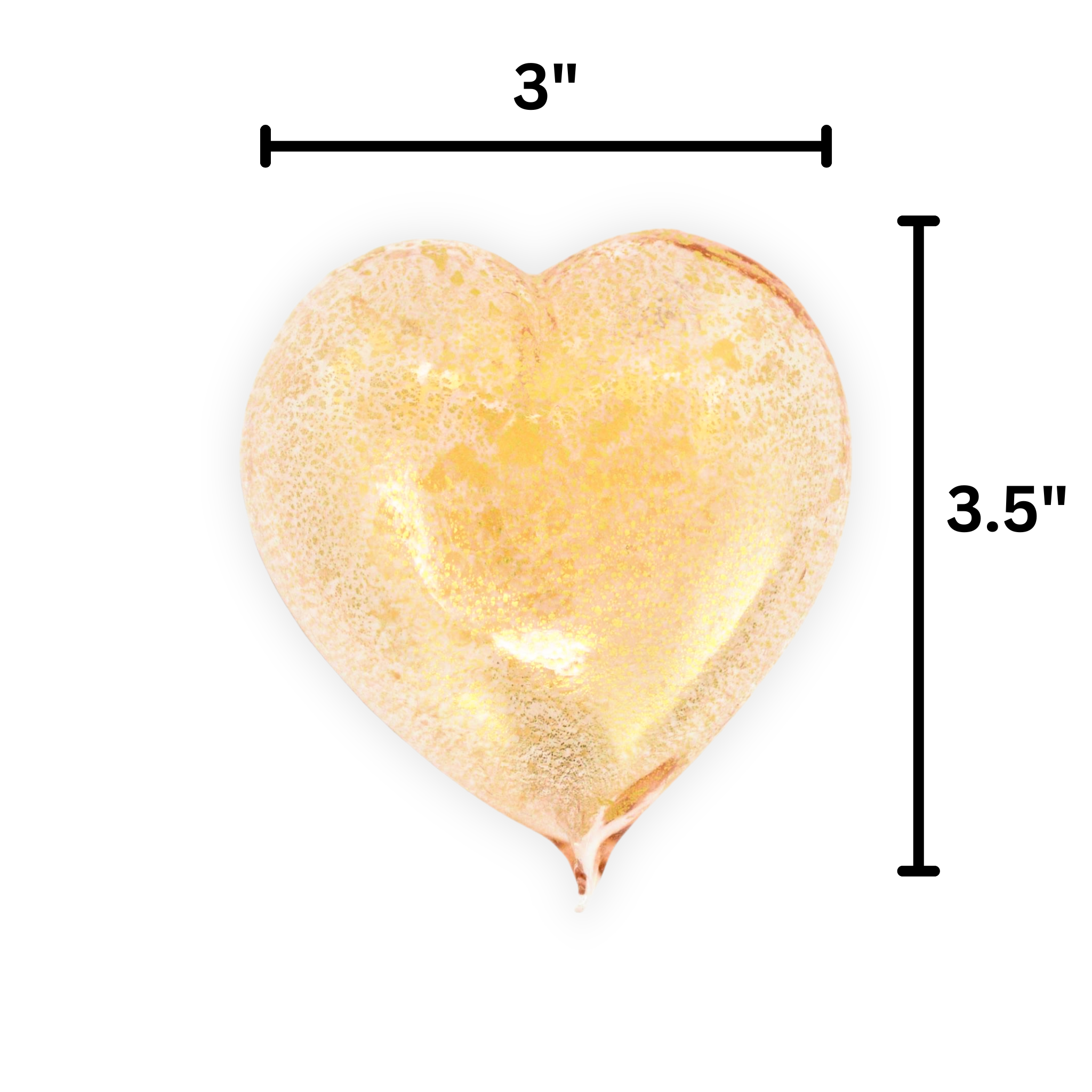 Pink Murano glass heart figurine with 24-karat gold accents, handcrafted in Italy, showcasing vibrant colors and delicate craftsmanship.