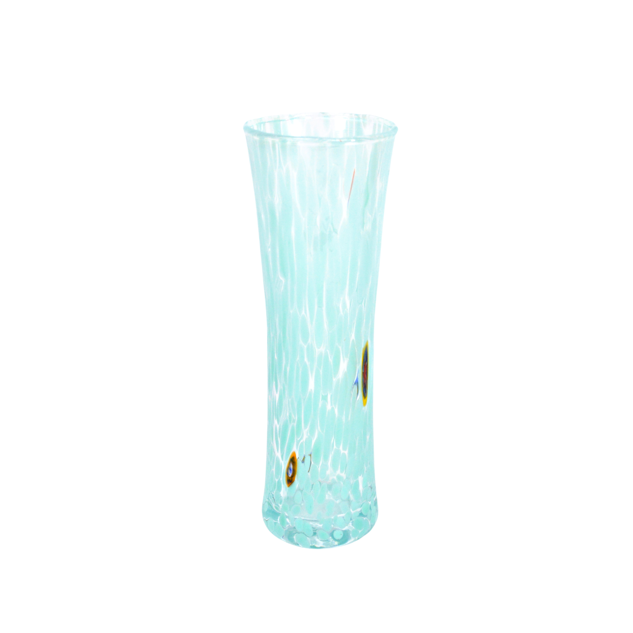 Light blue Murano glass bud vase by MyItalianDecor, contemporary Italian-made vase with smooth, elegant design.