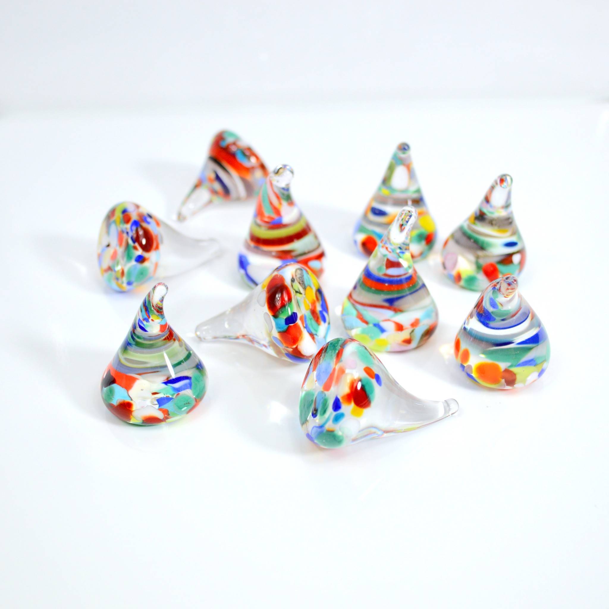 Set of colorful Murano glass Italian sweets, artificial candies by MyItalianDecor, displayed in a group shot.