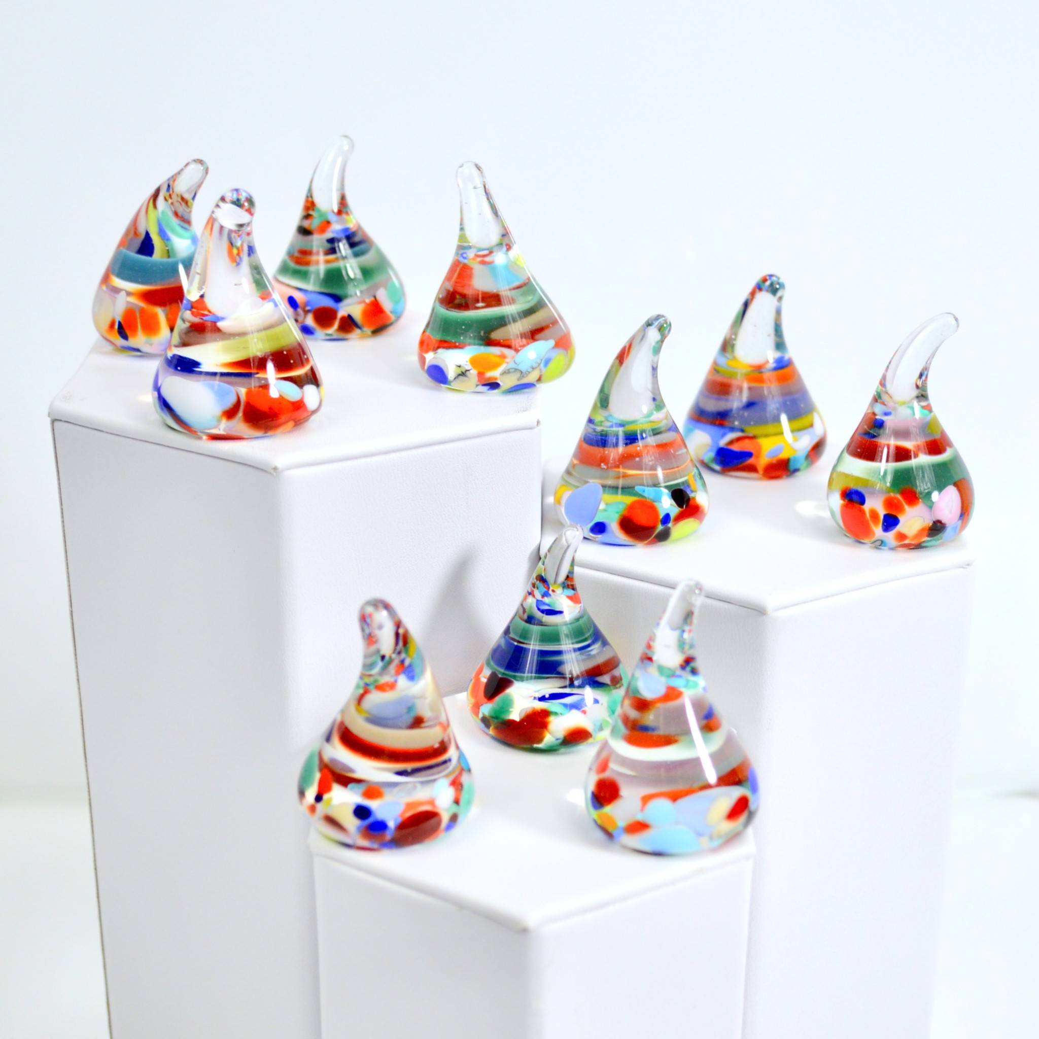 Set of Murano glass Italian sweets by MyItalianDecor, colorful artificial candies resembling traditional Italian confections.