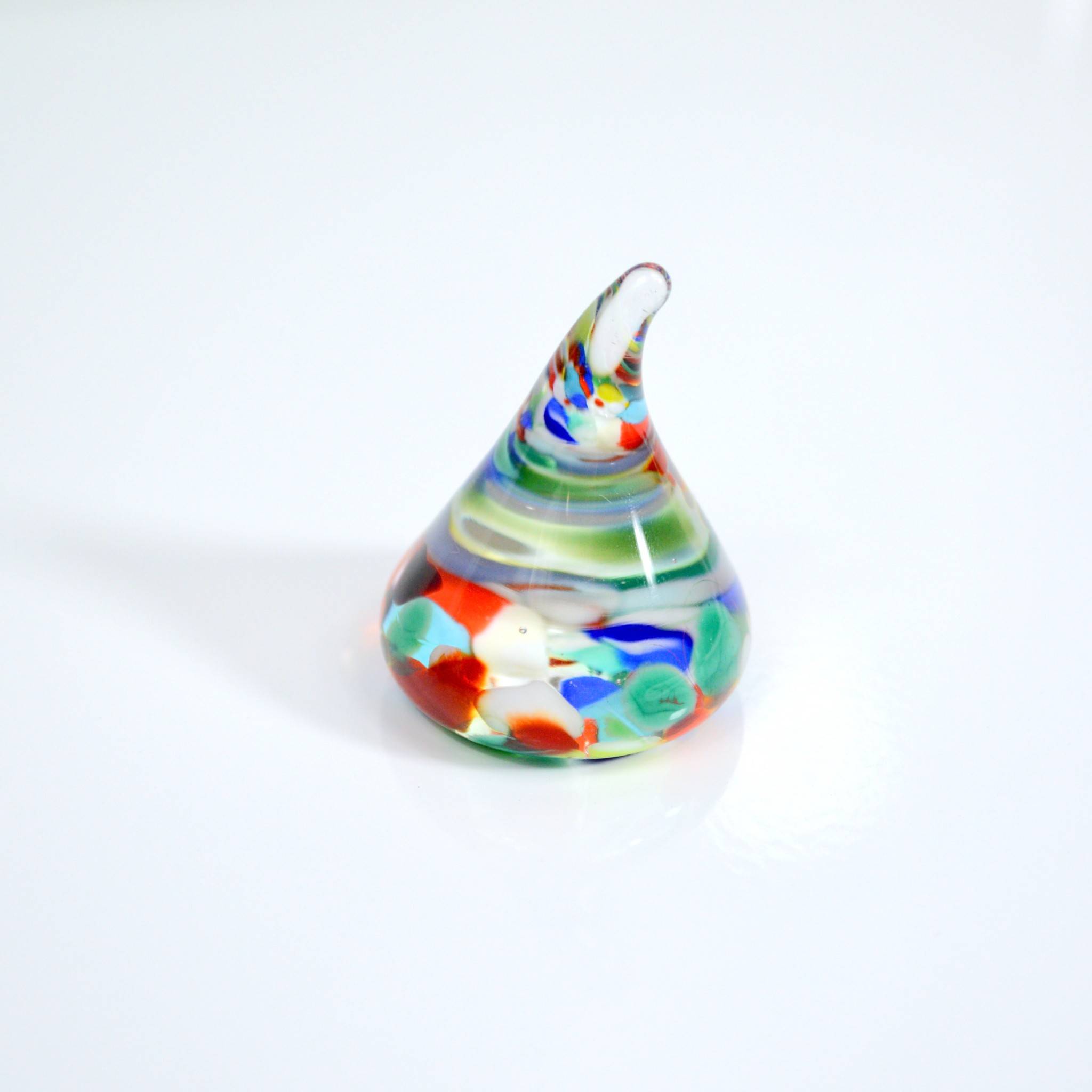 Set of Murano glass Italian sweets by MyItalianDecor, colorful artificial candy kisses in a decorative display.