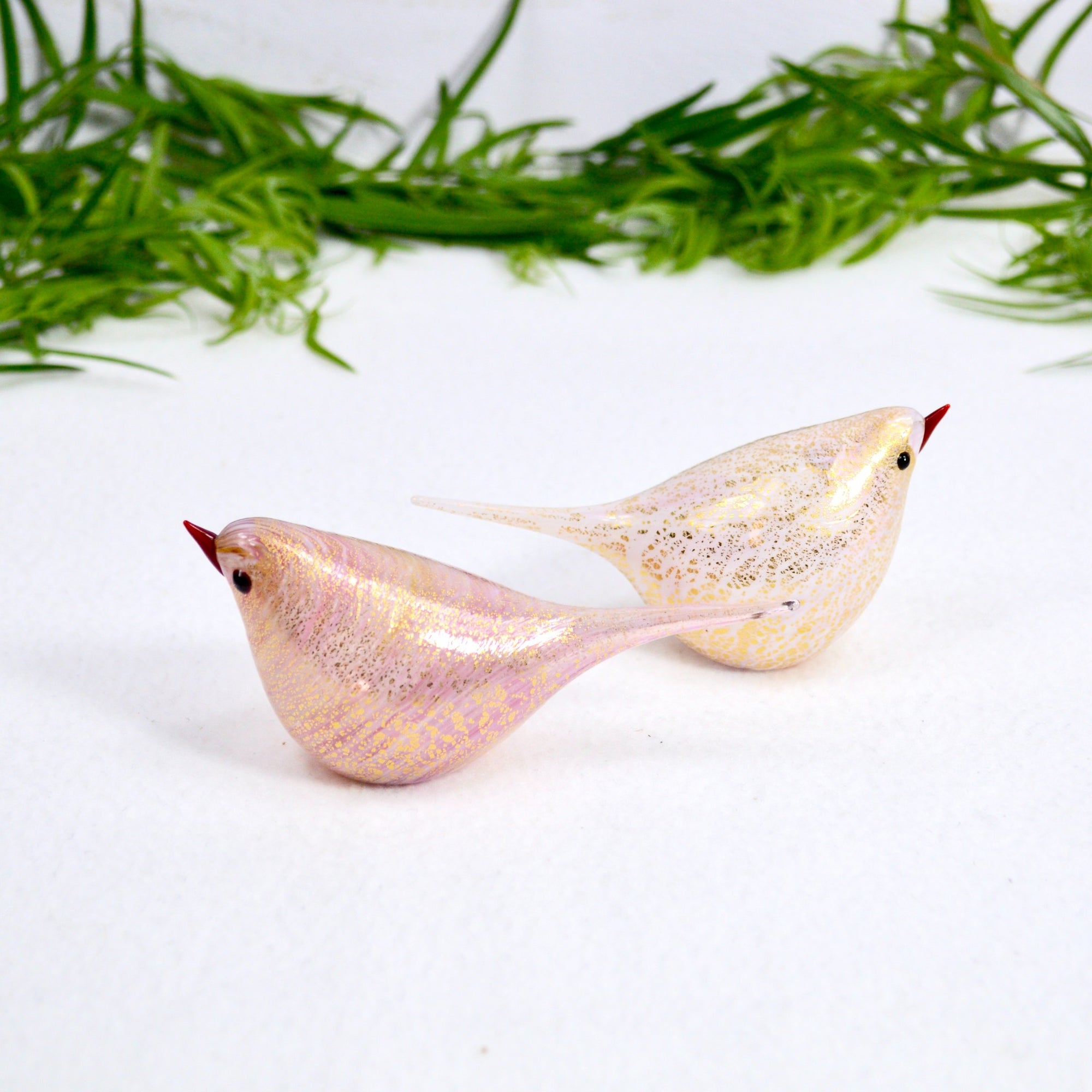 Murano Glass Handblown Italian Chirpie Bird, Pink, Made in Italy - My Italian Decor