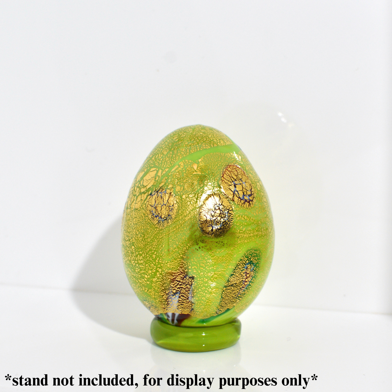 Colorful Murano glass egg figurine made in Italy, handcrafted by My Italian Decor, showcasing vibrant glass artistry.