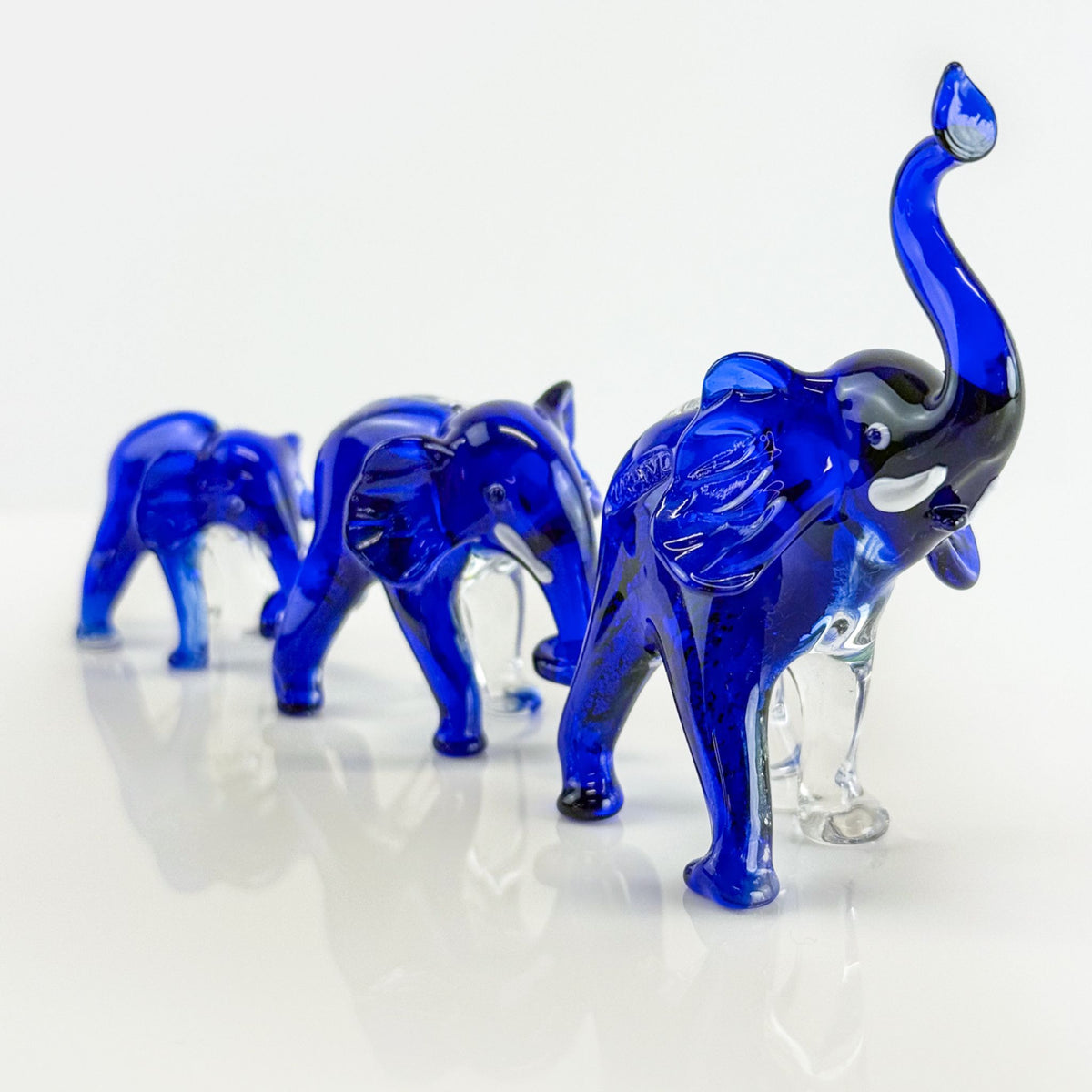 Murano Glass Elephant Family Set with Millefiori - My Italian Decor