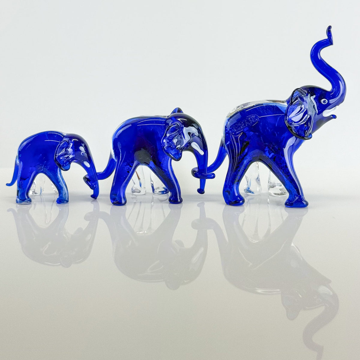 Murano Glass Elephant Family Set with Millefiori - My Italian Decor