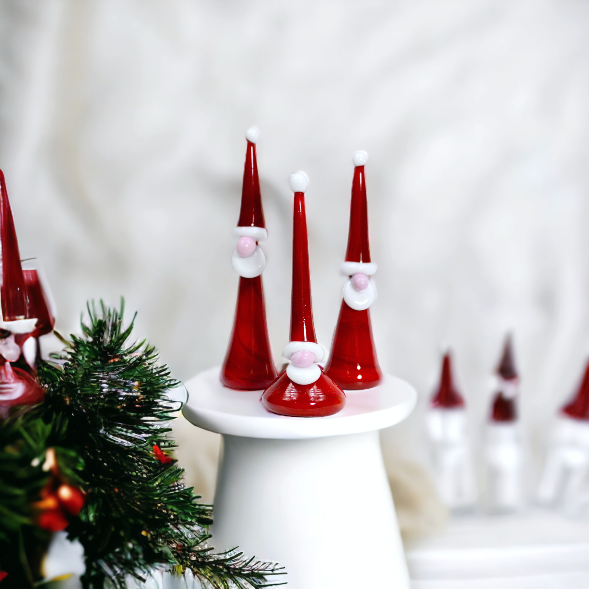 Murano Glass Gnome Santa Figurines - Set of 3 - My Italian Decor
