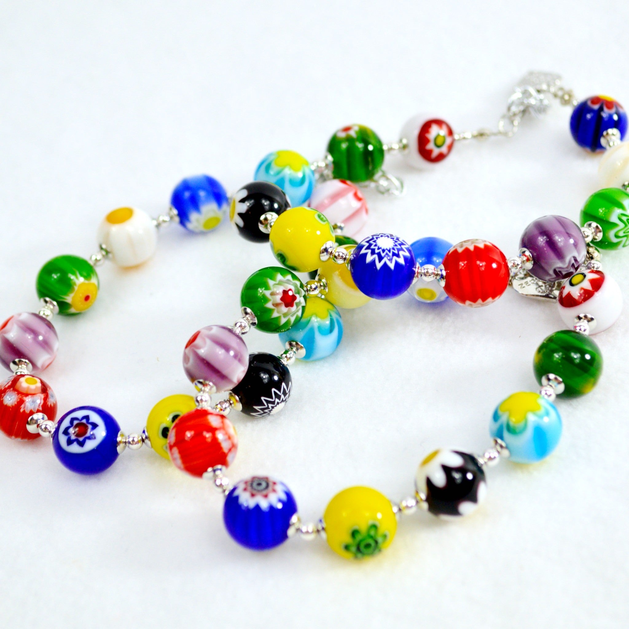 Buy Faceted Millefiori Murano Glass Beads Bracelet, Flower Murano Glass  Beads Bracelet Online in India - Etsy
