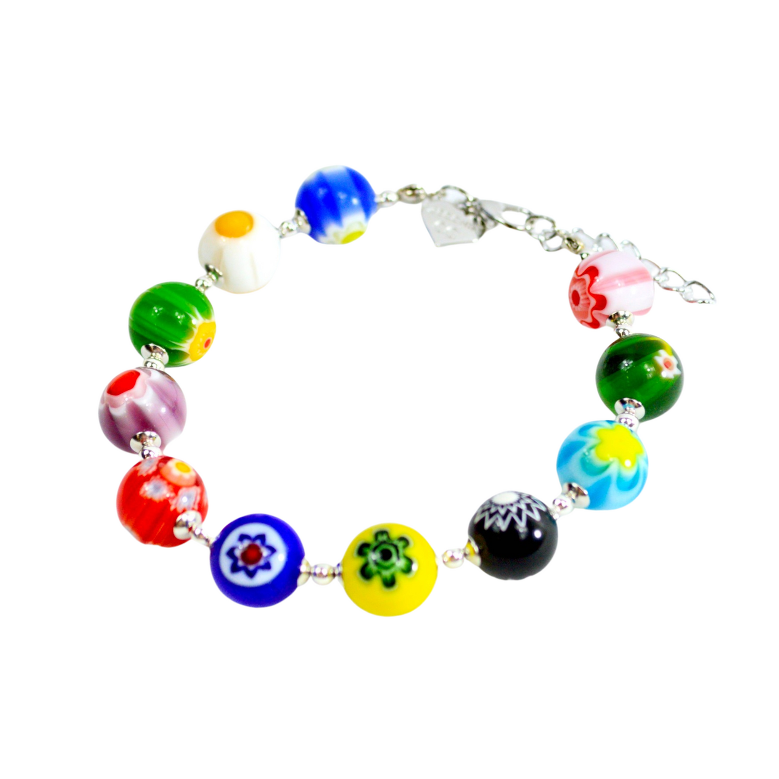 Murano Glass Millefiori Bead Bracelet with clasp - Made in Italy - My Italian Decor