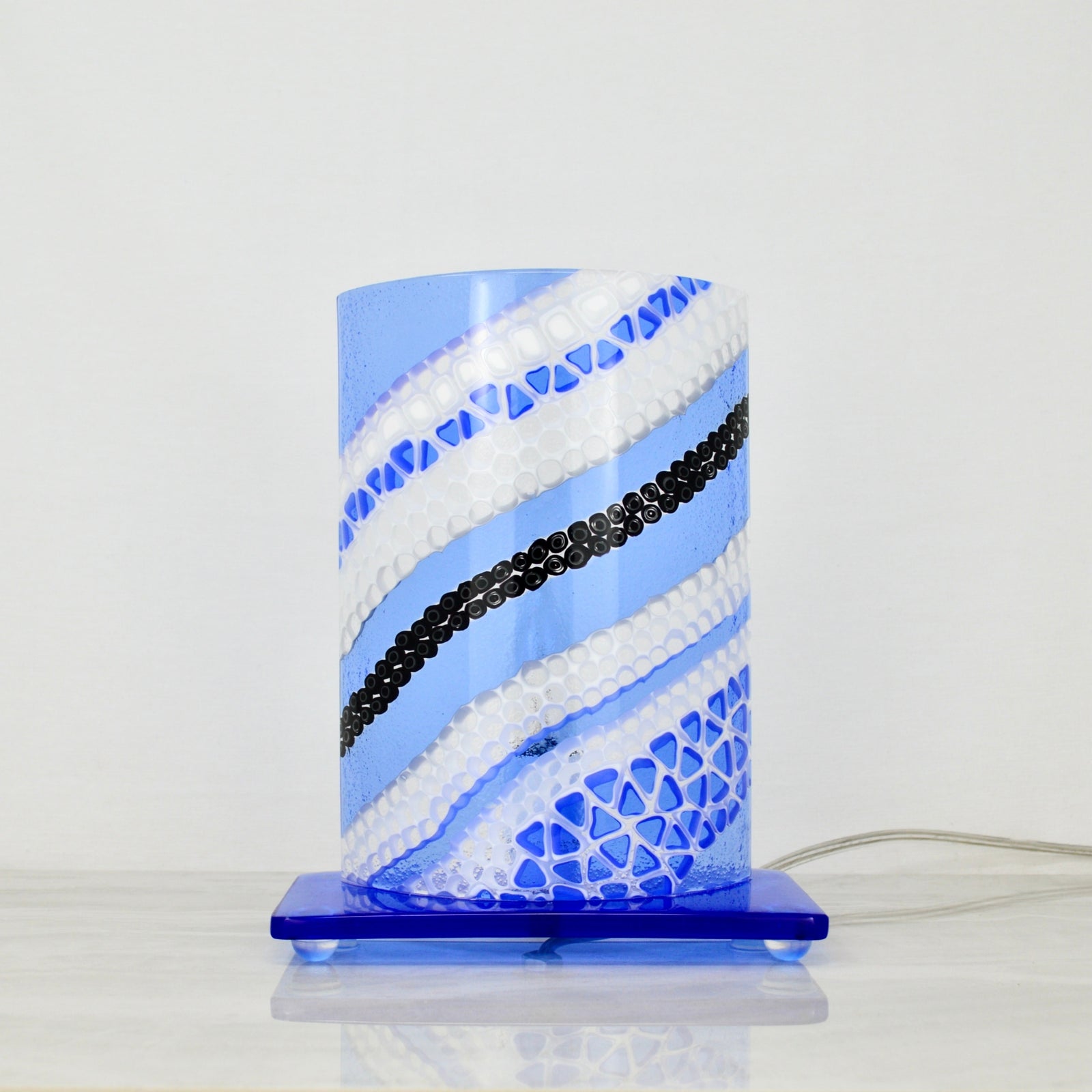 Murano Glass Lamp - Millefiori Mosaics, Ocean Blue, Made In Italy - My Italian Decor