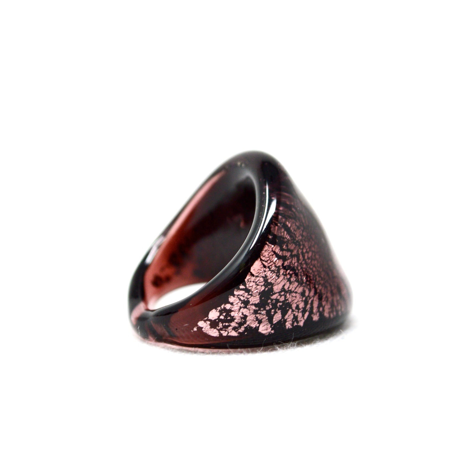 Colorful Murano Glass Mistero Statement Rings by MyItalianDecor, arranged in a line showcasing vibrant Italian craftsmanship.
