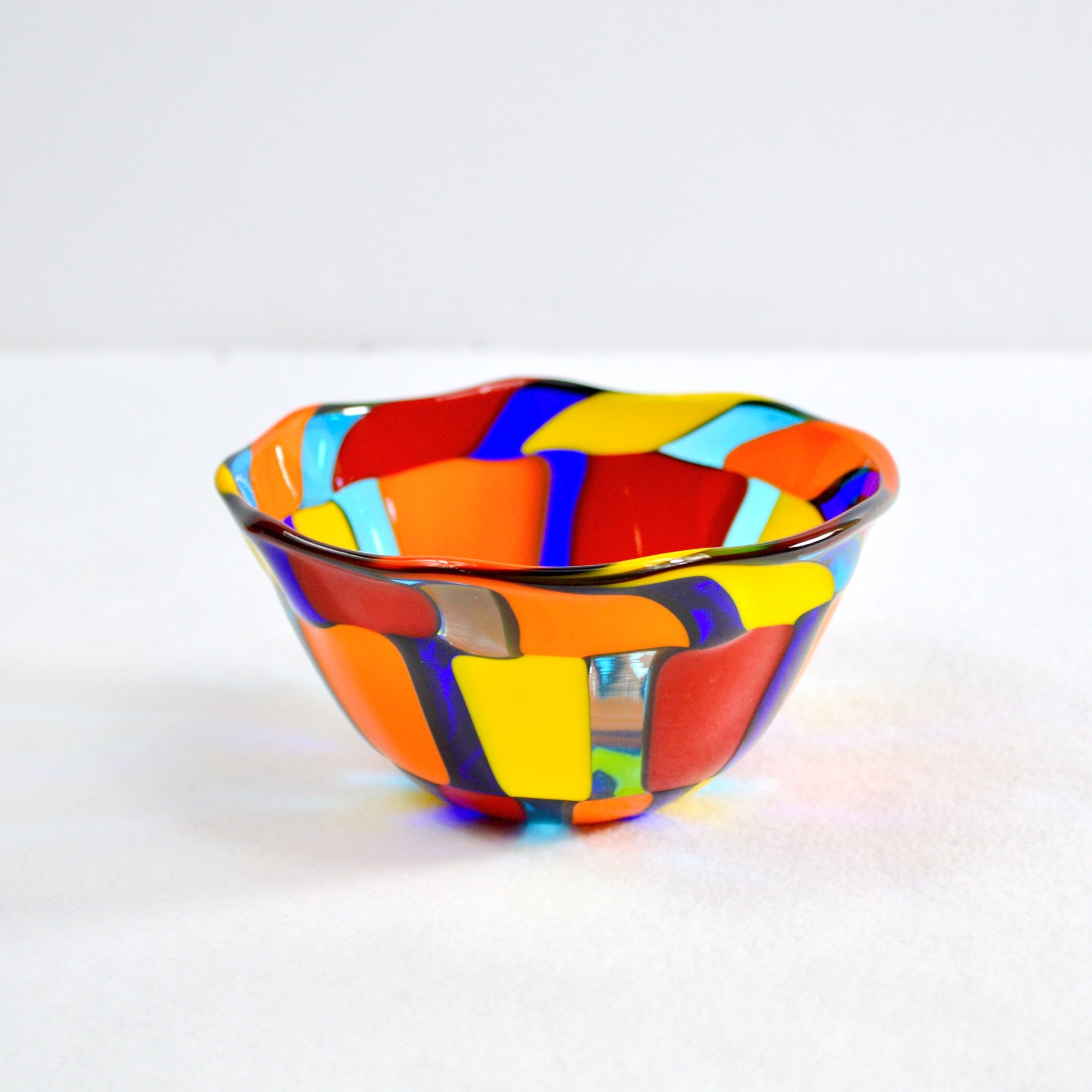 Handblown Murano Glass Small Bowl, Multi-Colored