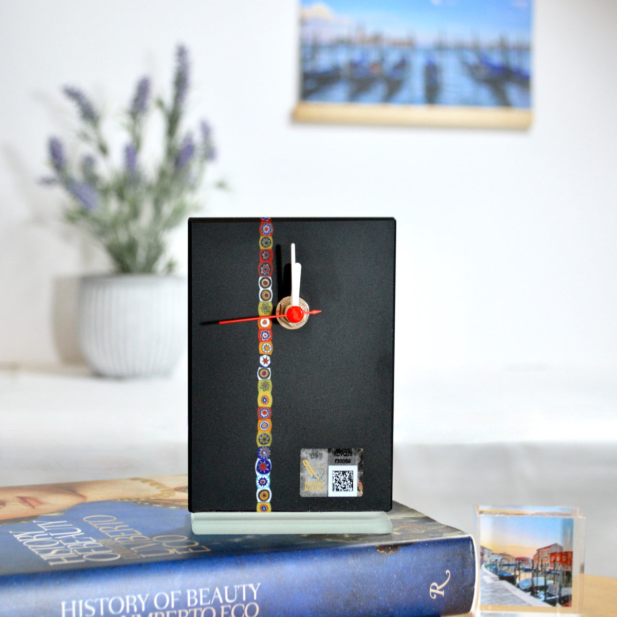 Murano Glass Rectangle Clock, Handmade In Italy - My Italian Decor